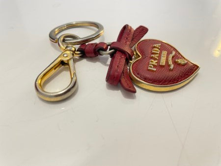 Prada Red Heart Trick Key Ring