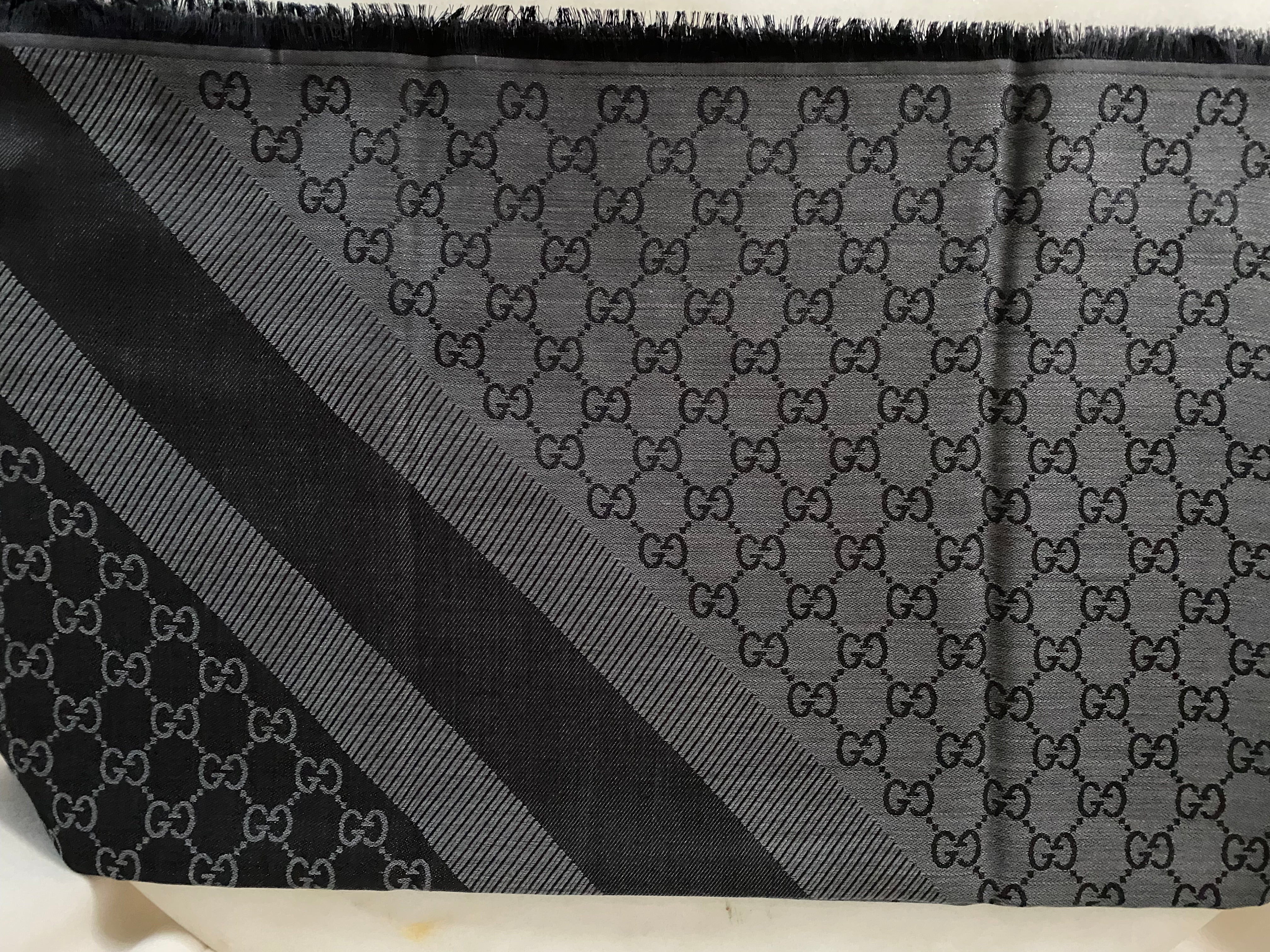 Gucci Dark Grey GG Scarf