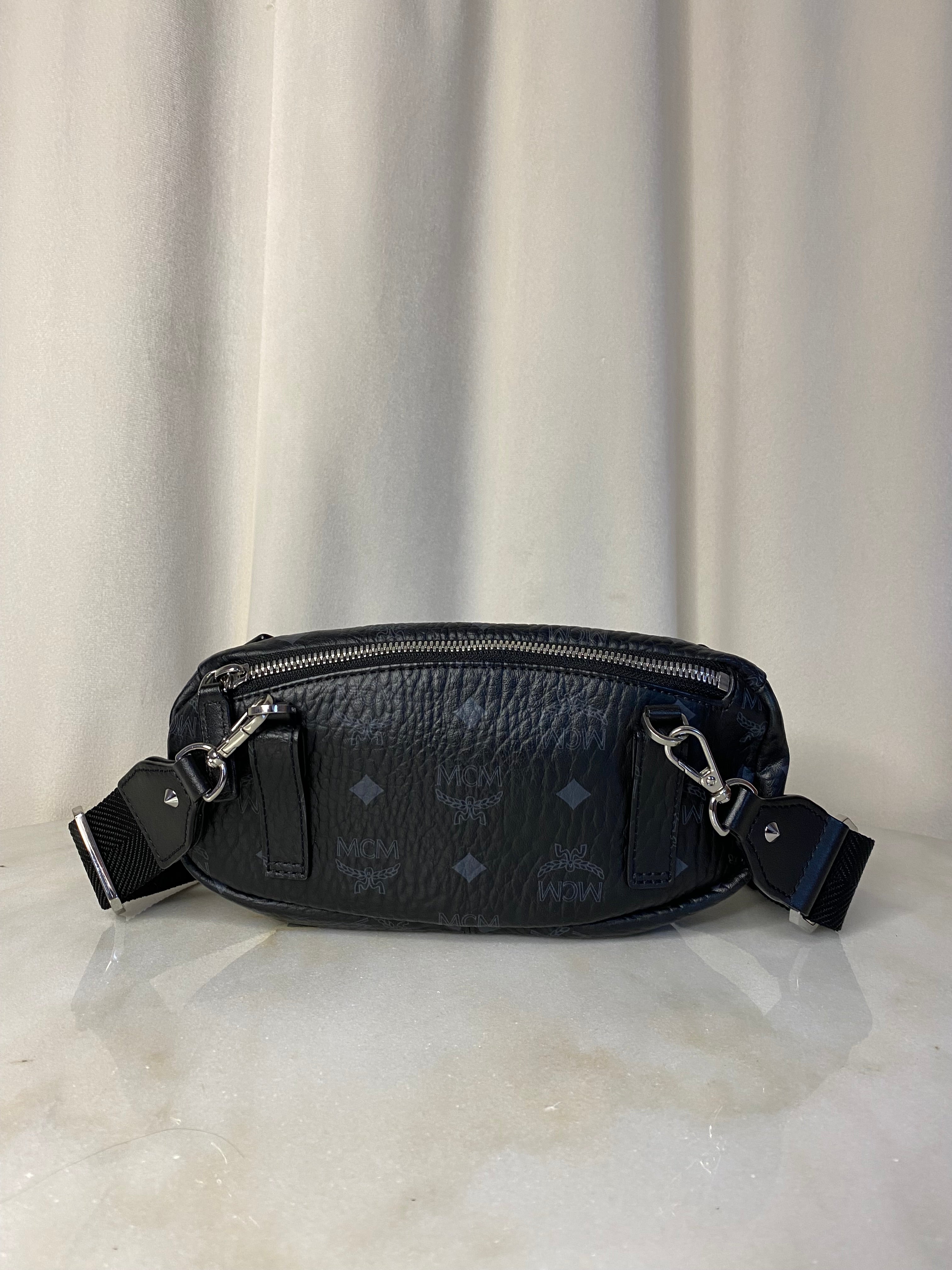 MCM Black Monogram Waist Bag