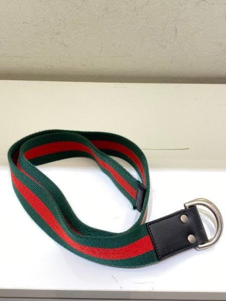 Gucci Tricolor D Ring Web Belt 36