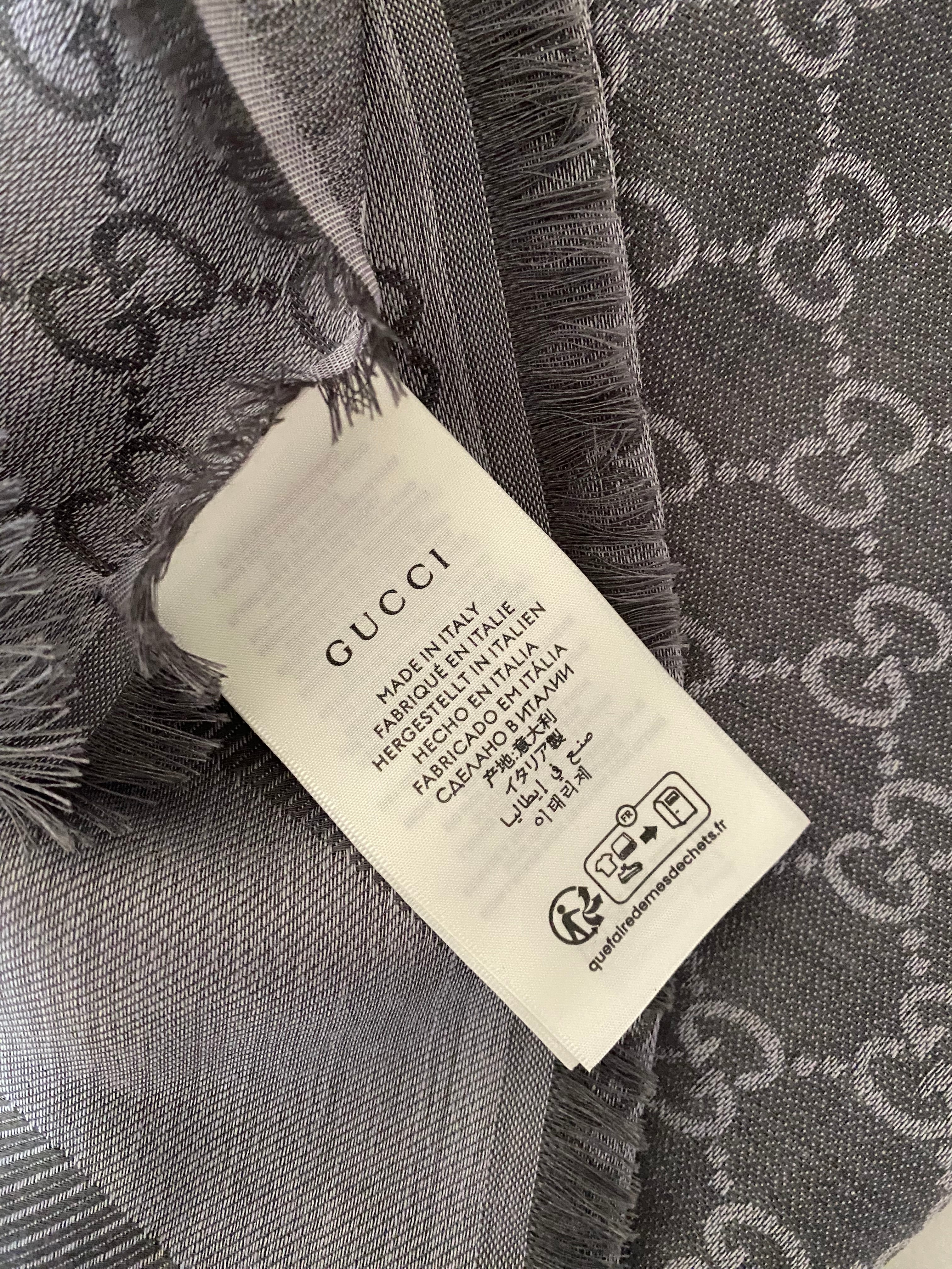 Gucci Grey GG Scarf