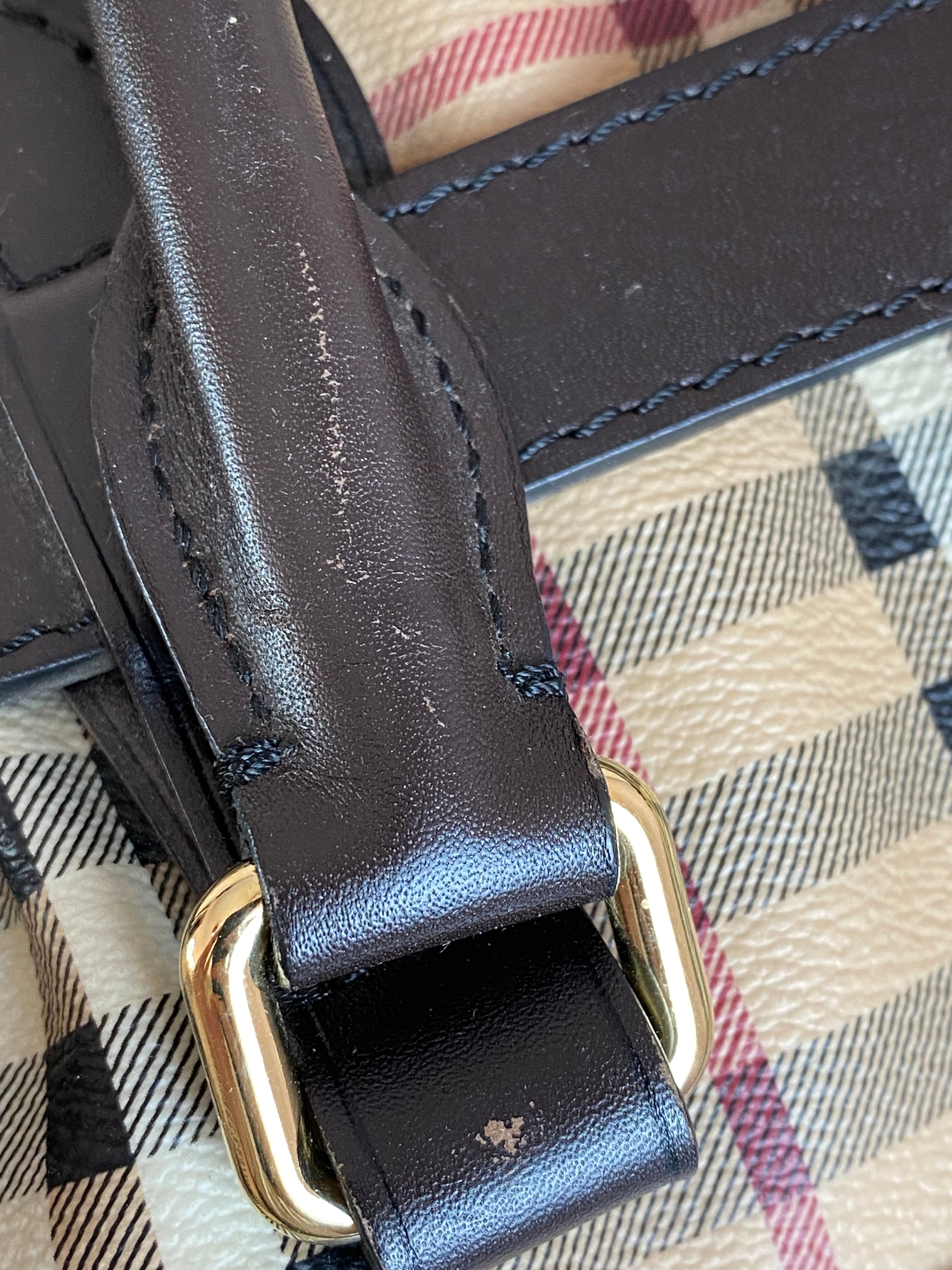 Burberry Bicolor Haymarket Golderton Shoulder Bag
