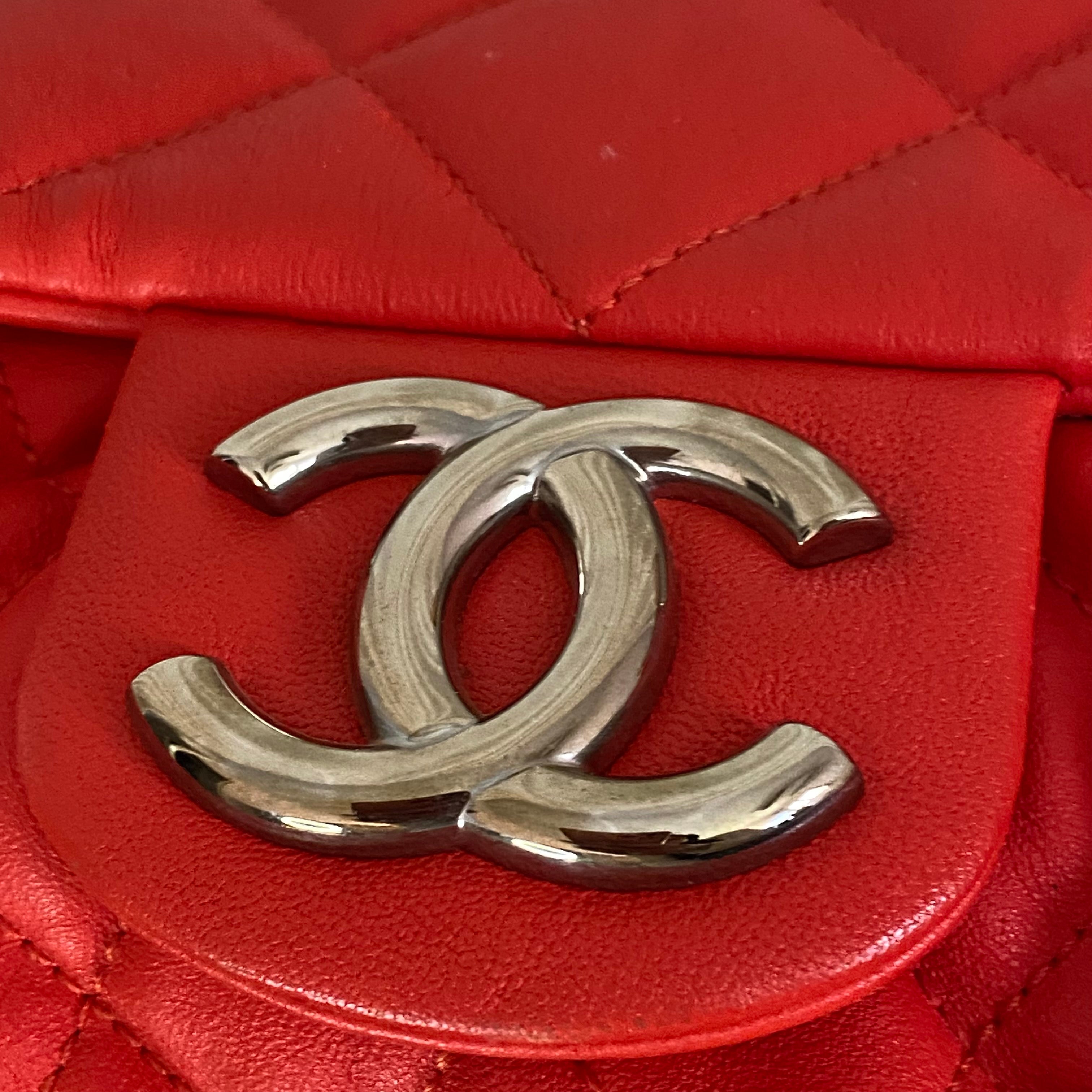 Chanel Orange Around Chain CC Crossbody Bag