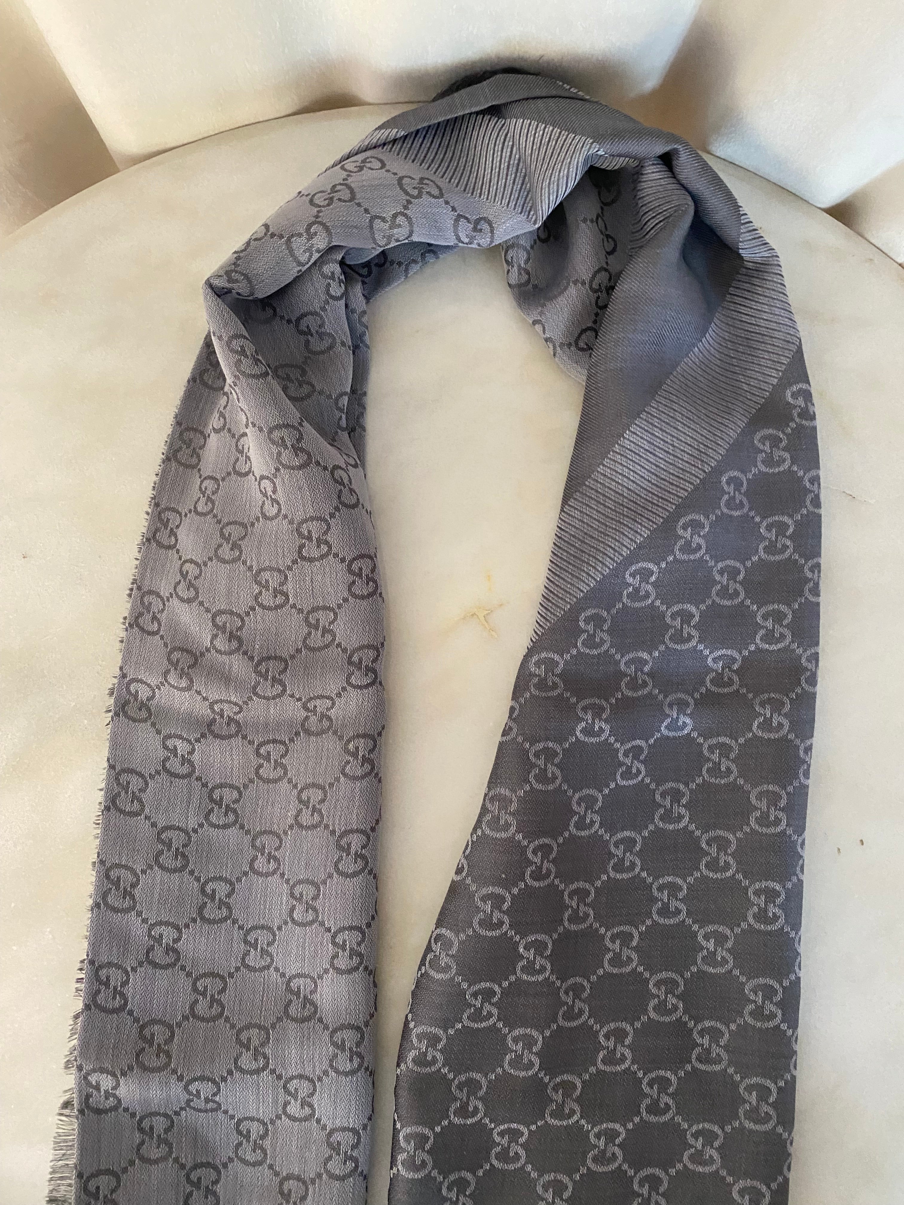 Gucci Grey GG Scarf