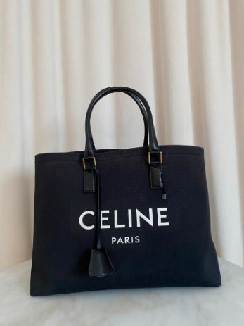 Celine Black Cabas Horizontal Shopping Bag