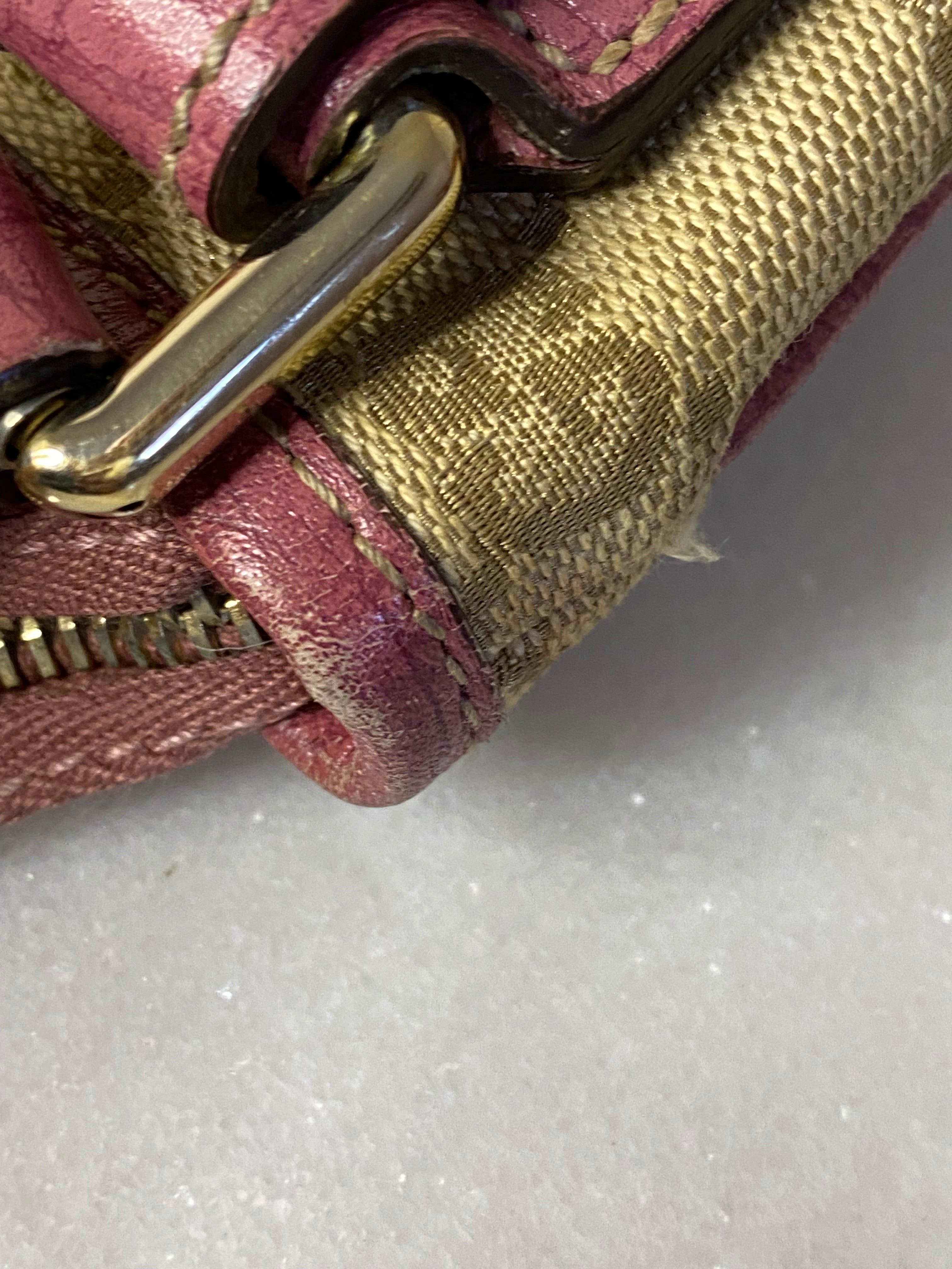 Gucci Bicolor GG Crossbody Bag W/ Bag Charm