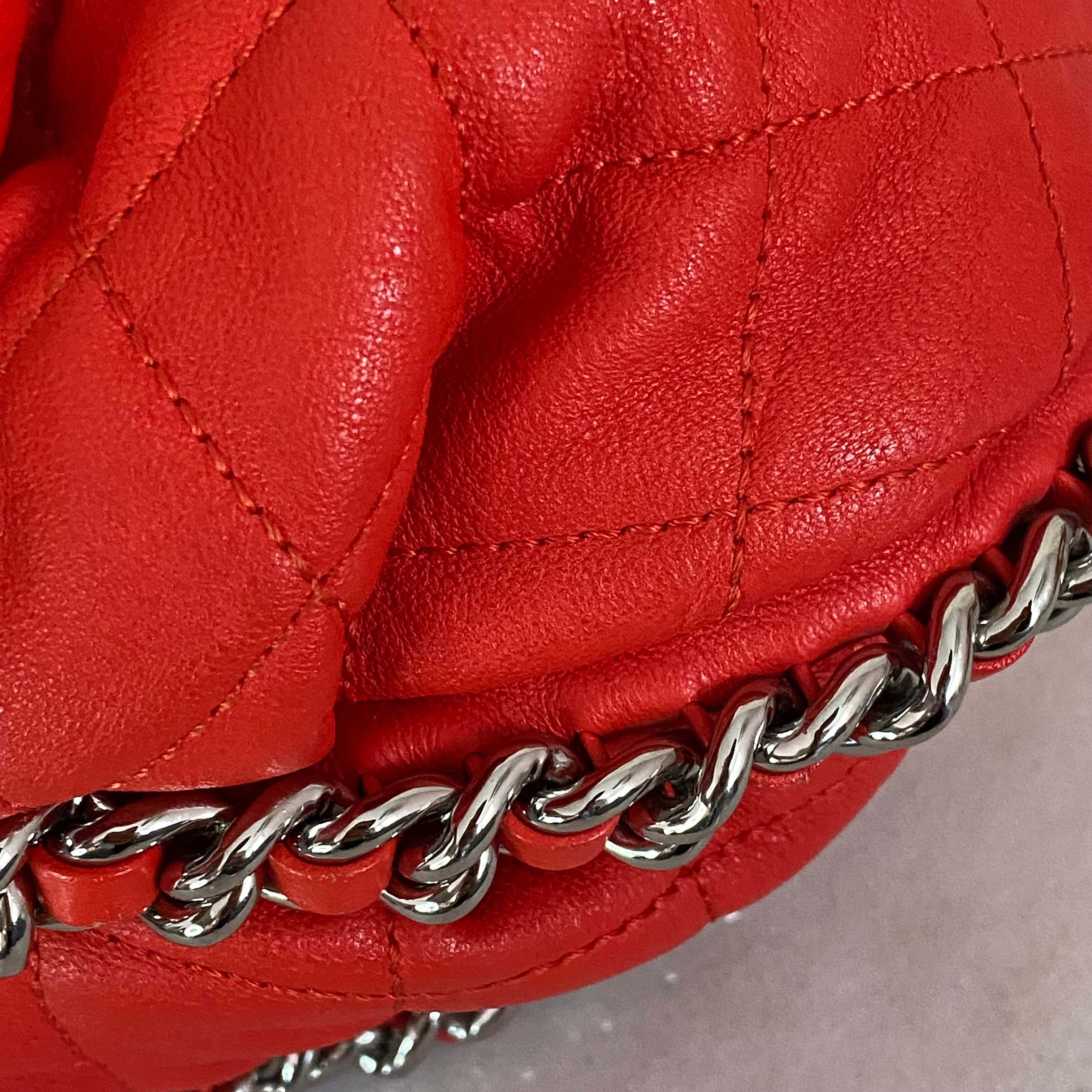 Chanel Orange Around Chain CC Crossbody Bag