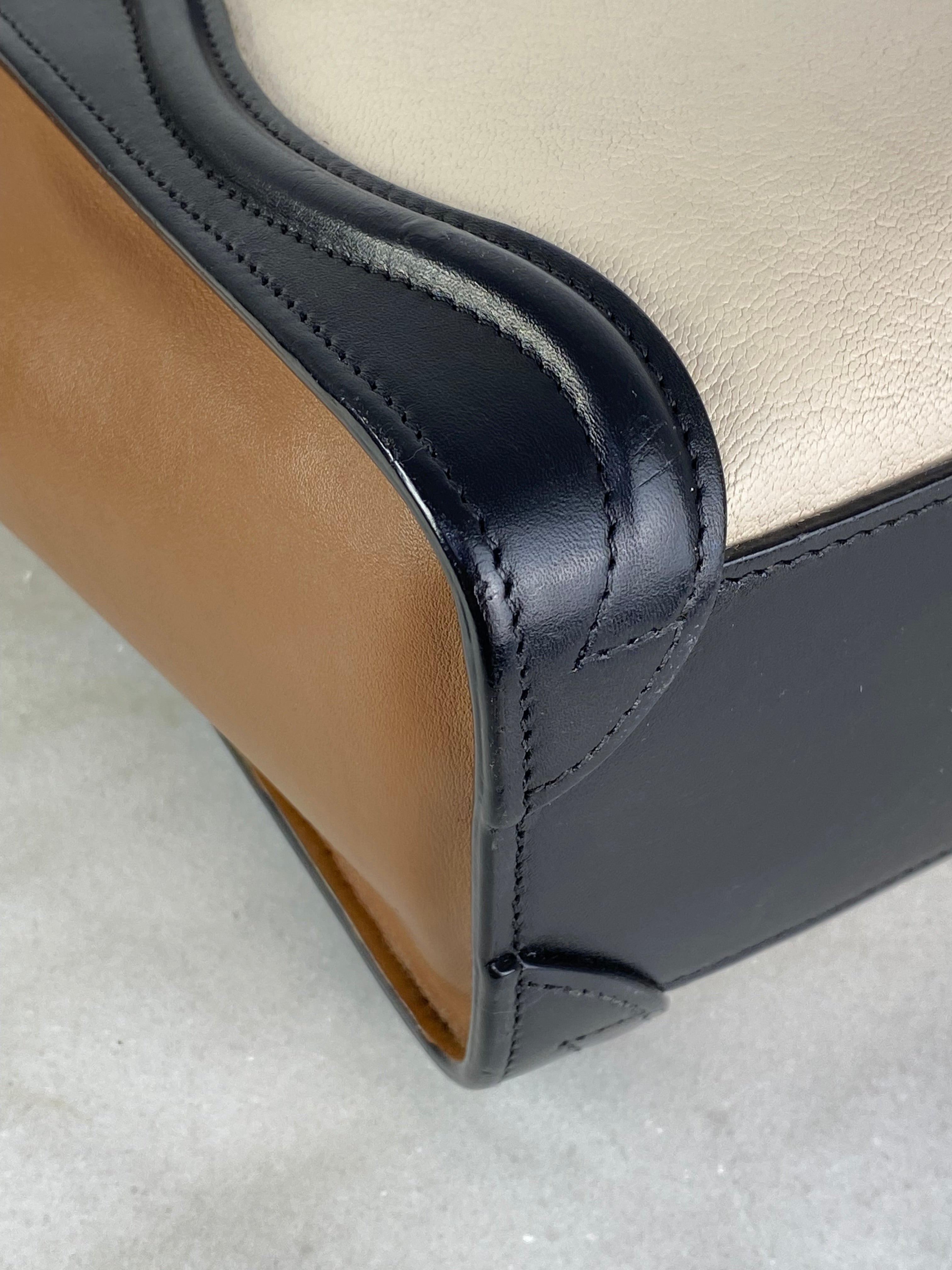 Celine Tricolor Nano Luggage Tote Bag