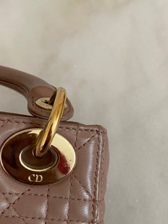 Christian Dior Beige Mini Lady Dior Bag