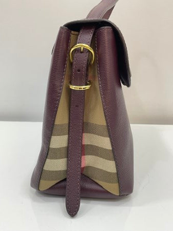 Burberry Burgundy House Check Camberley Bag