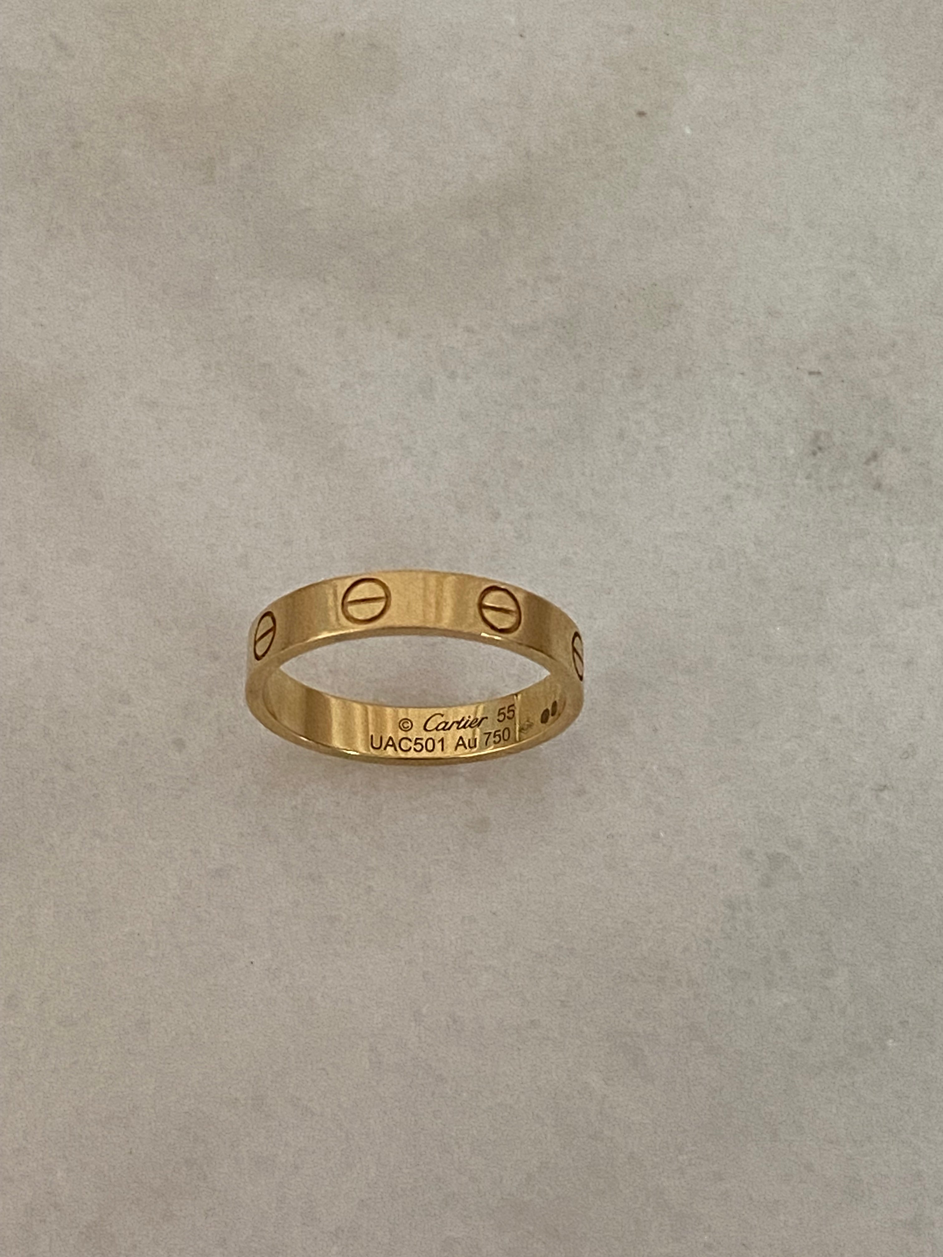 Cartier 18K Yellow Gold All Mini Love Ring 55