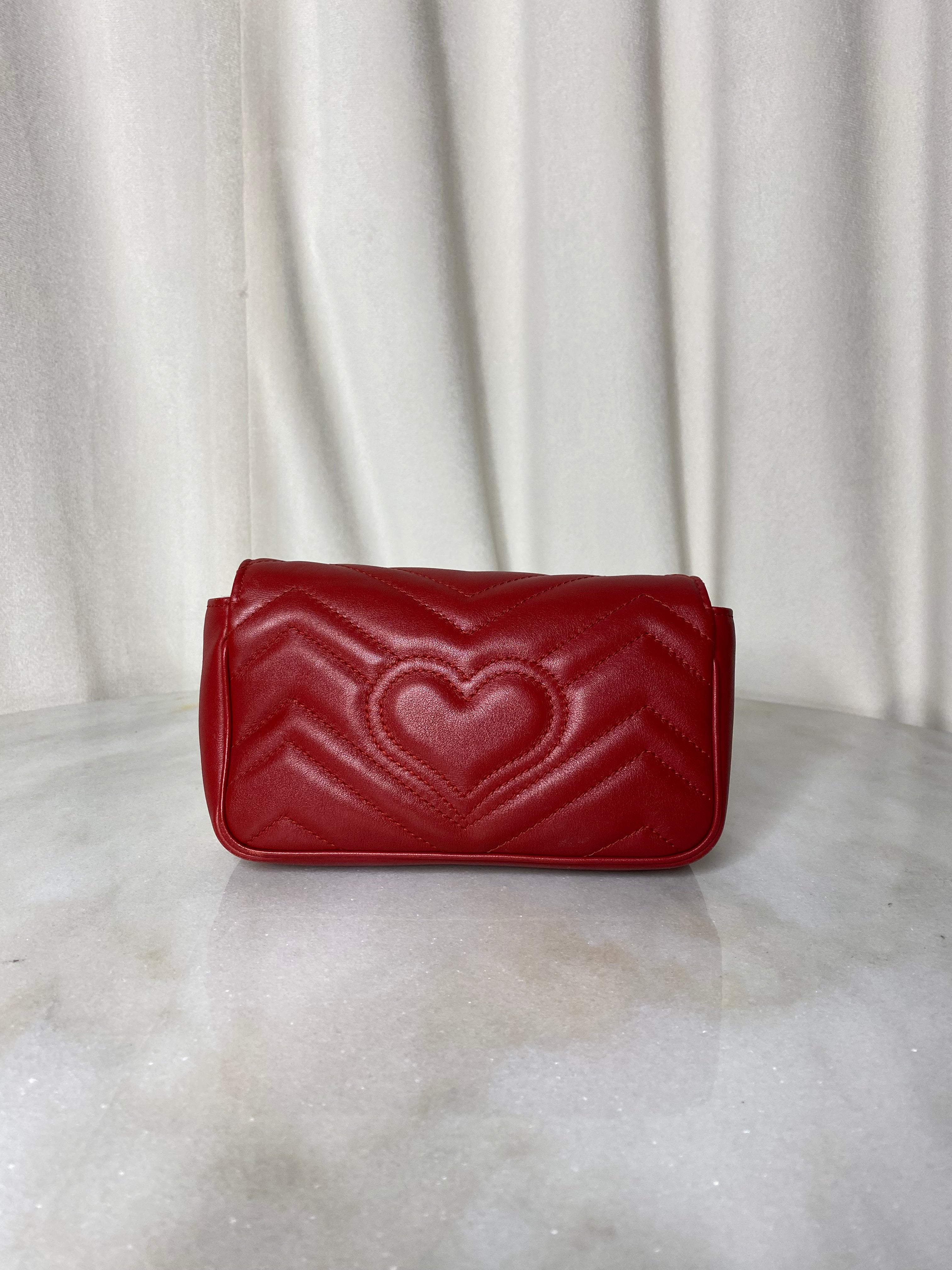 Gucci Red Marmont Super Mini Bag