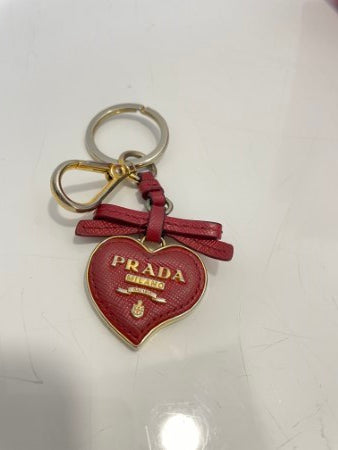 Prada Red Heart Trick Key Ring