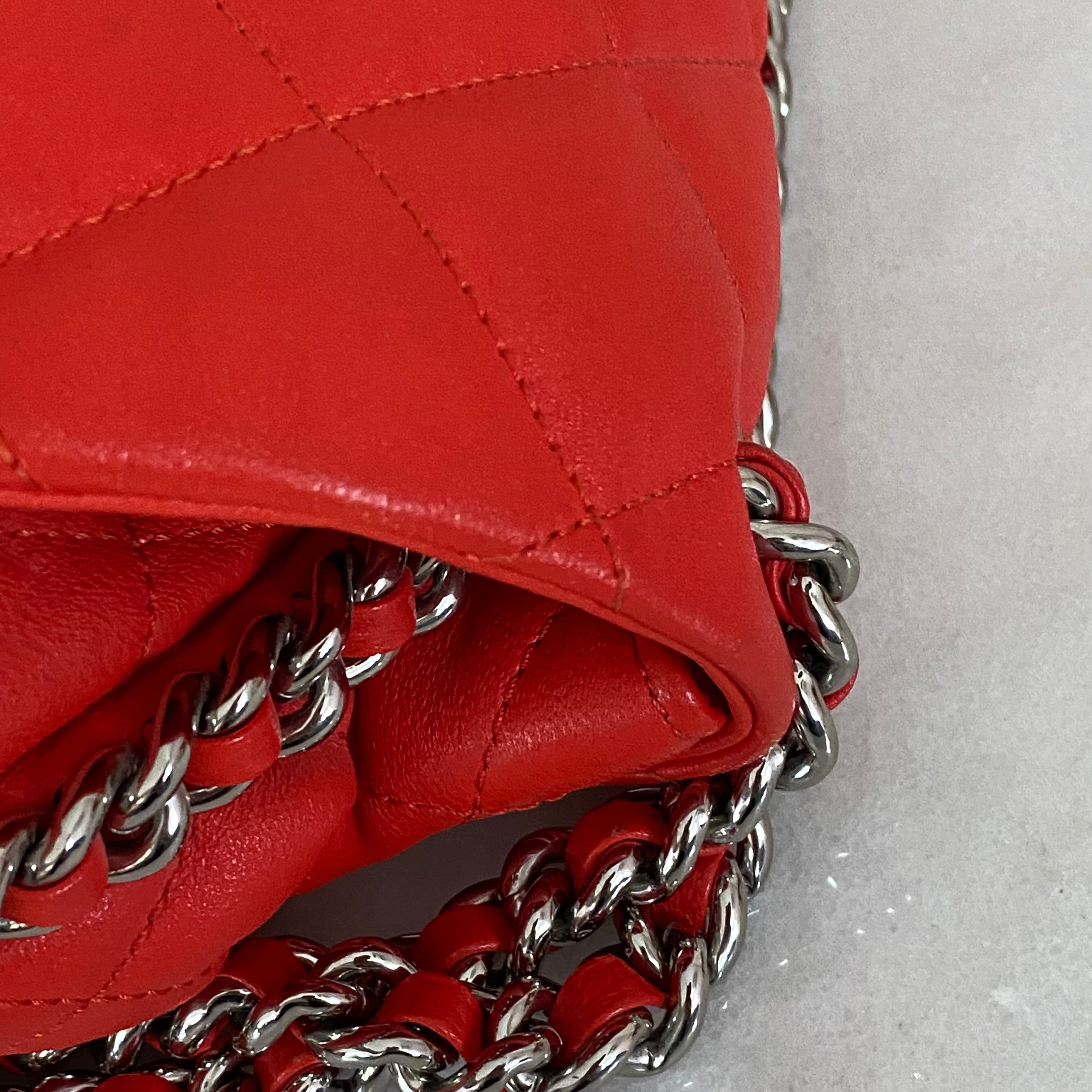 Chanel Orange Around Chain CC Crossbody Bag