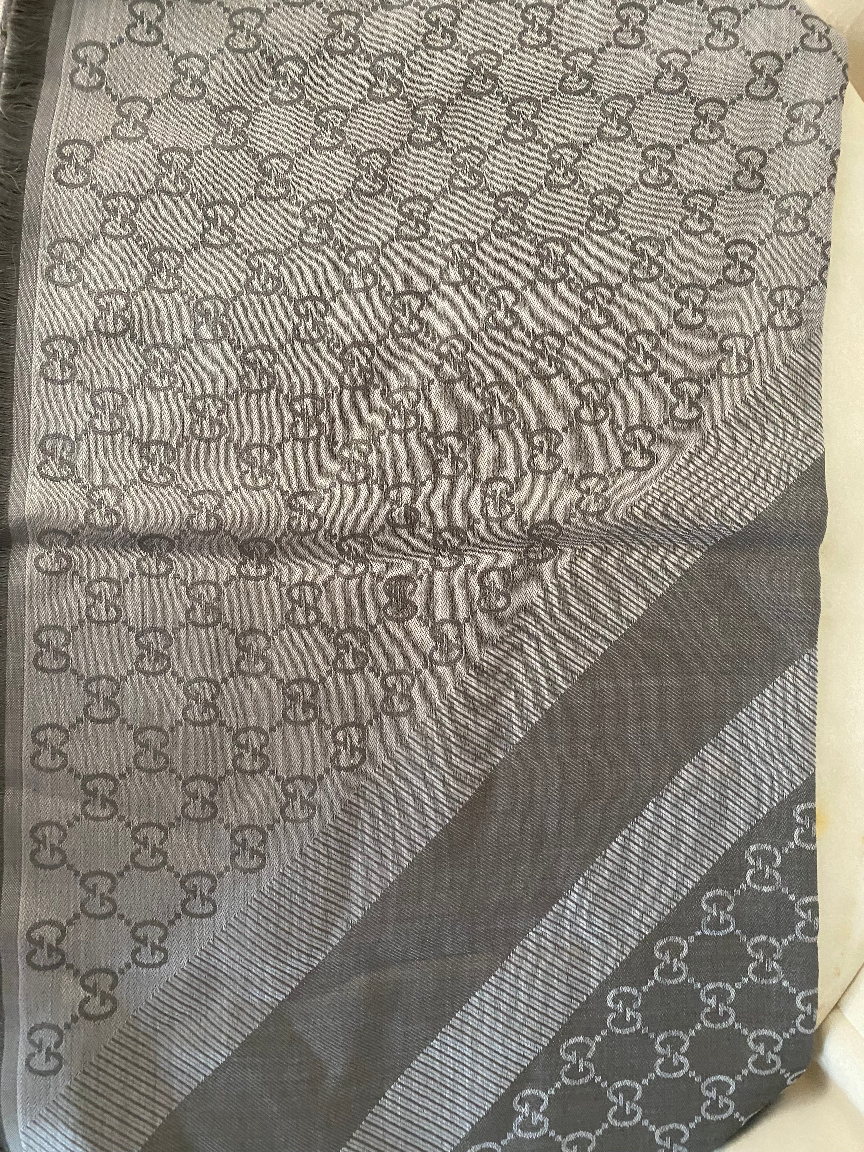 Gucci Grey GG Scarf