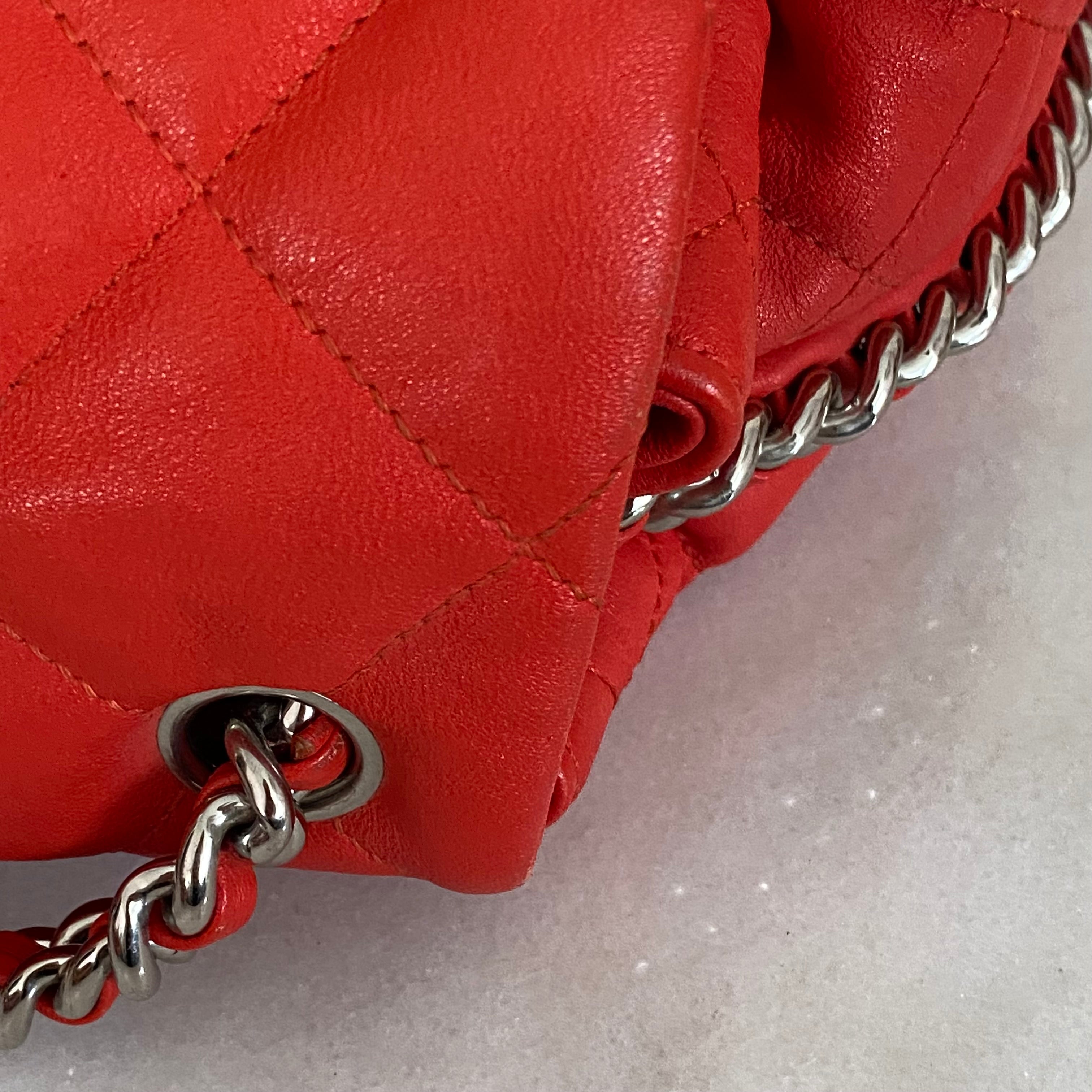 Chanel Orange Around Chain CC Crossbody Bag