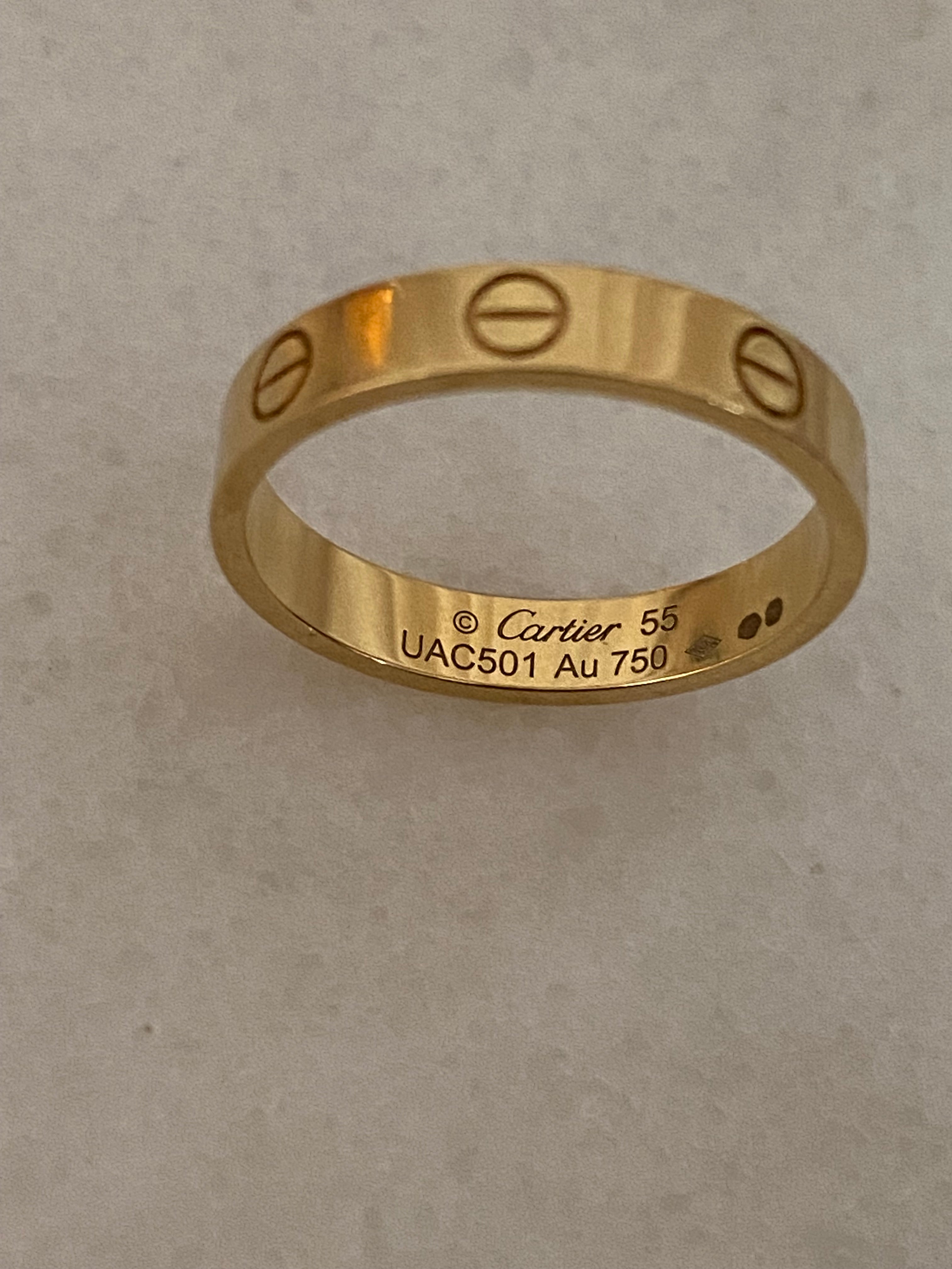 Cartier 18K Yellow Gold All Mini Love Ring 55