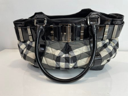 Burberry Black Beat Check Nylon Shoulder Bag