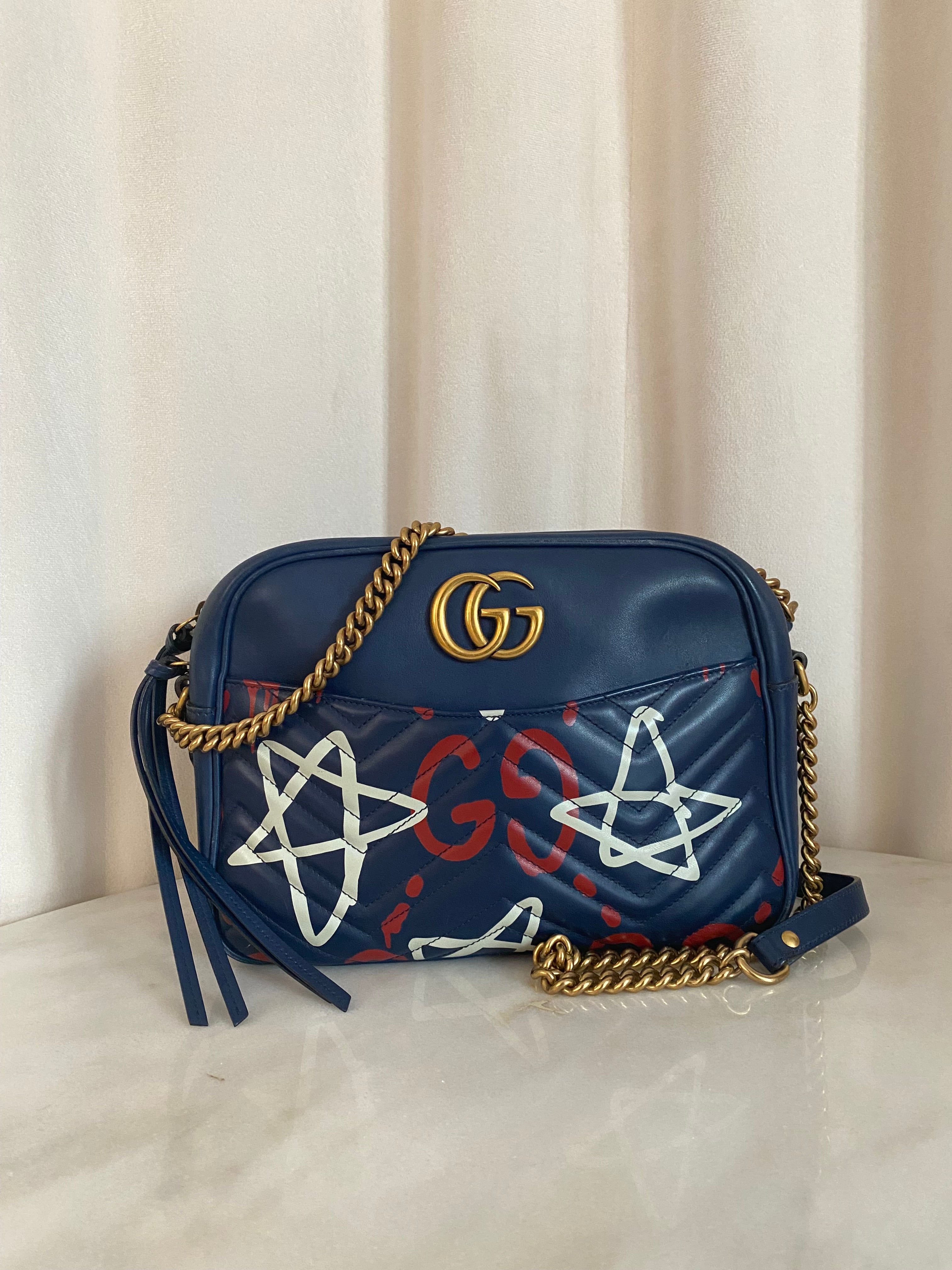 Gucci Multicolors Marmont Camera Large Crossbody Bag