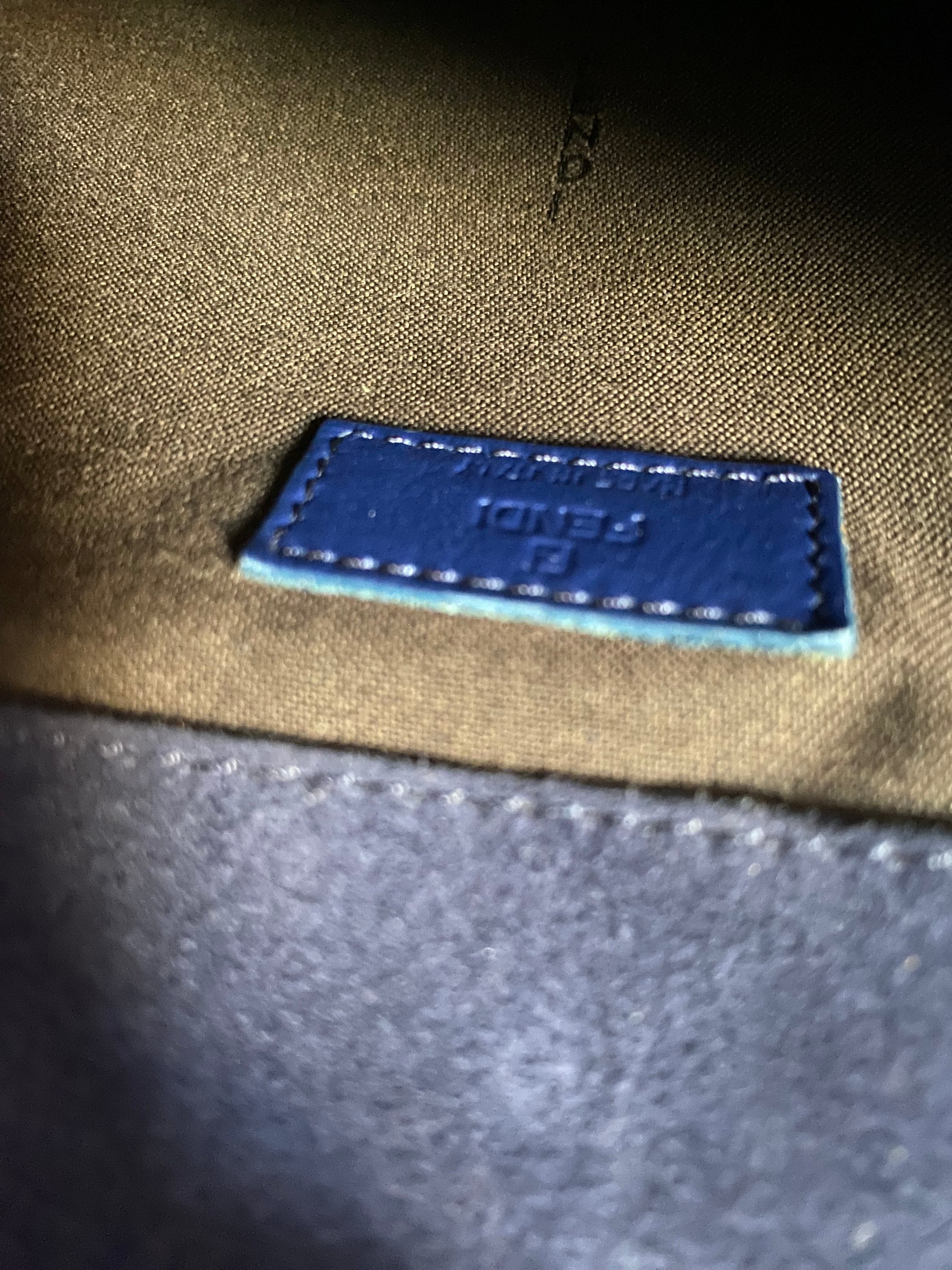 Fendi Blue Velvet Flap Bag