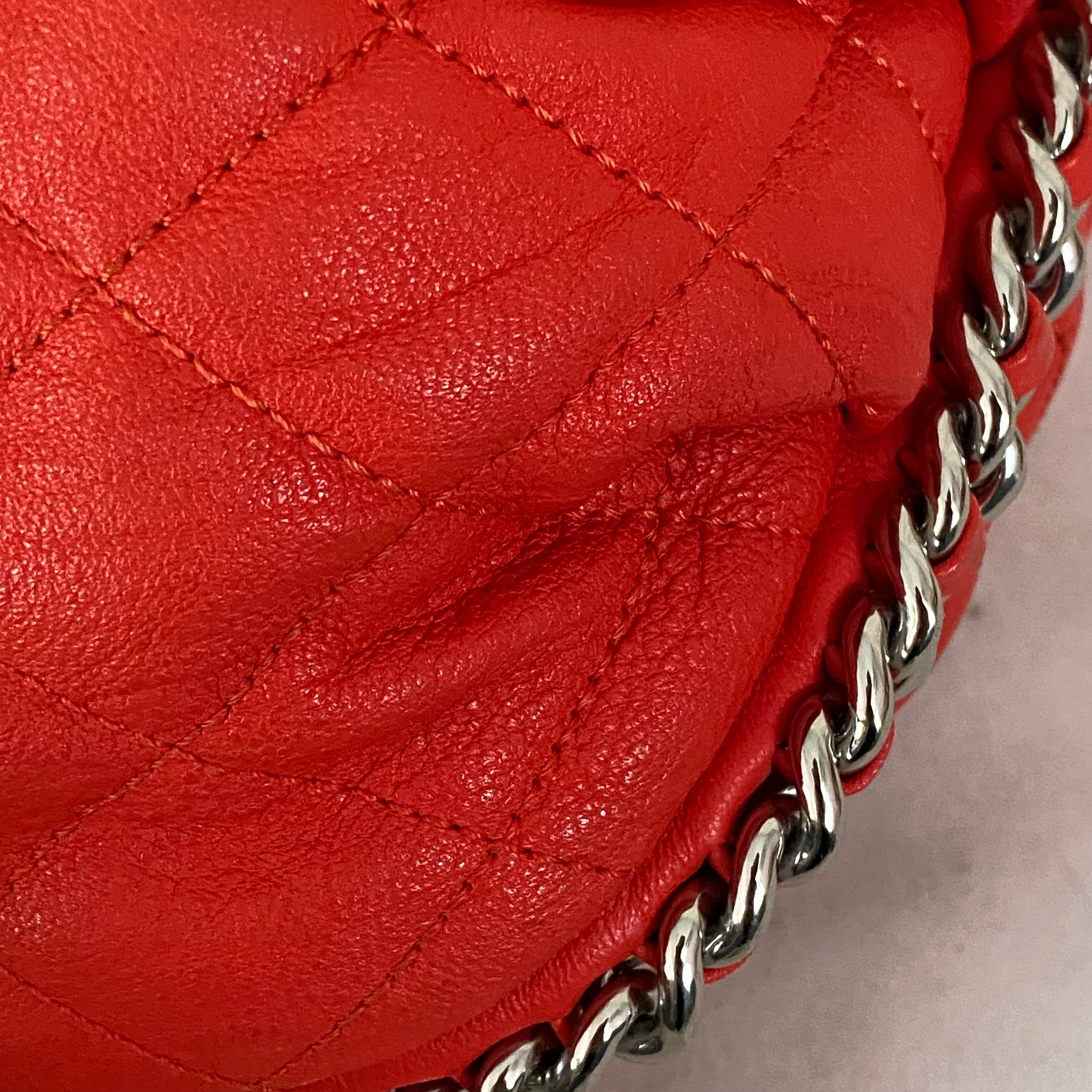 Chanel Orange Around Chain CC Crossbody Bag