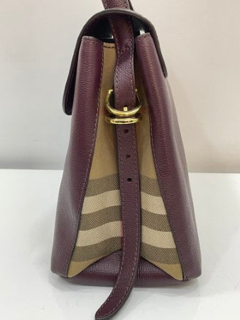 Burberry Burgundy House Check Camberley Bag