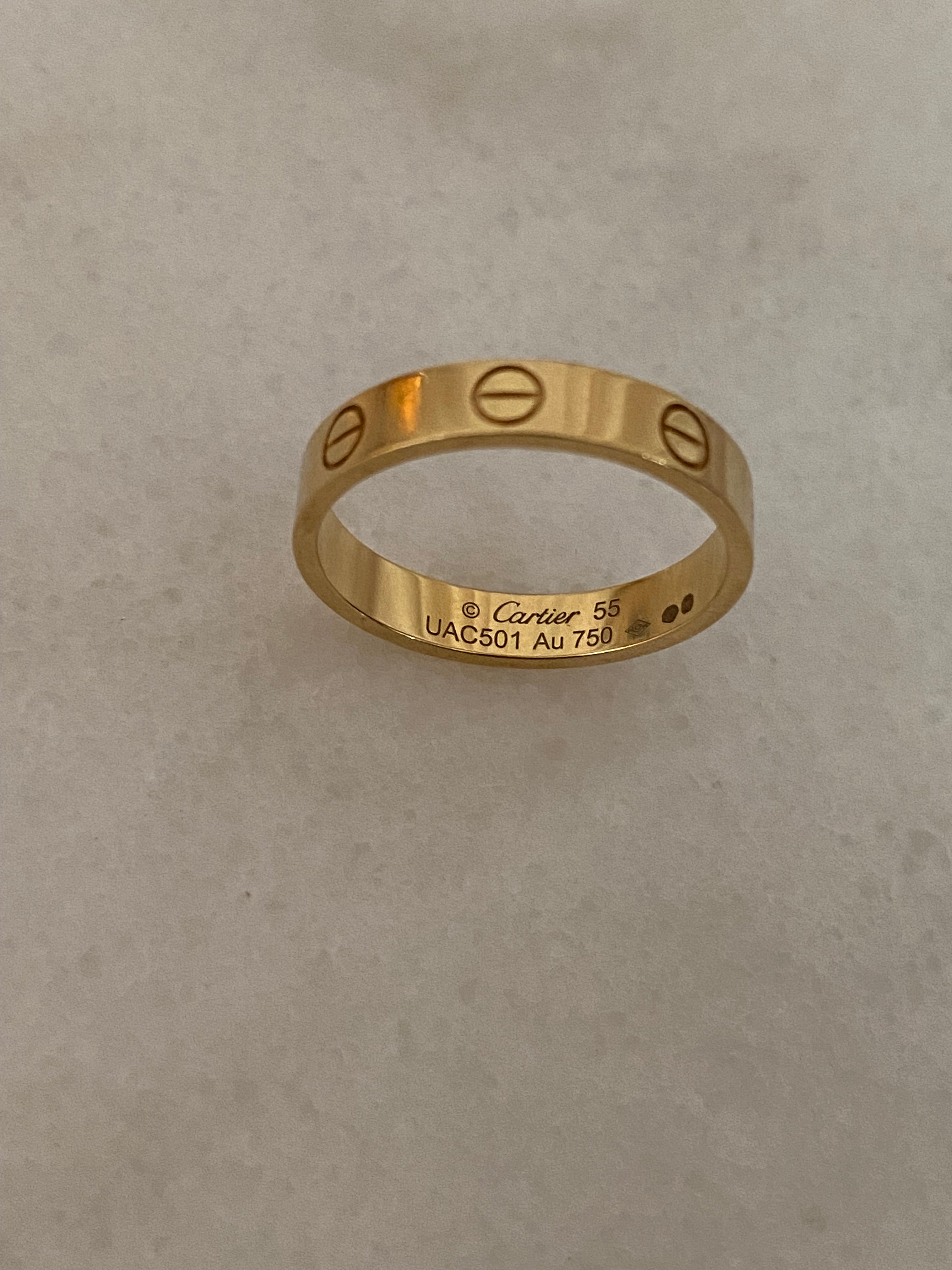 Cartier 18K Yellow Gold All Mini Love Ring 55