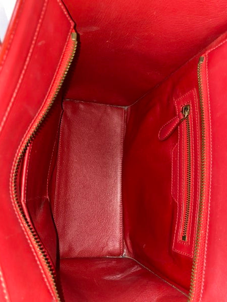 Celine Red Micro Luggage Tote Bag