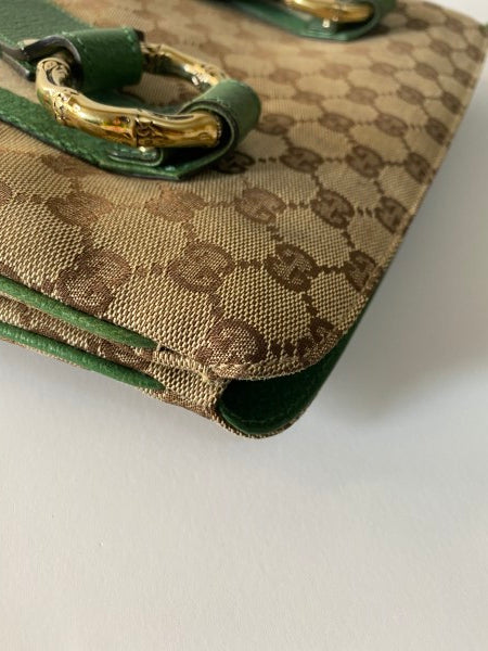 Gucci Tricolor GG Bamboo Satchel Small Bag