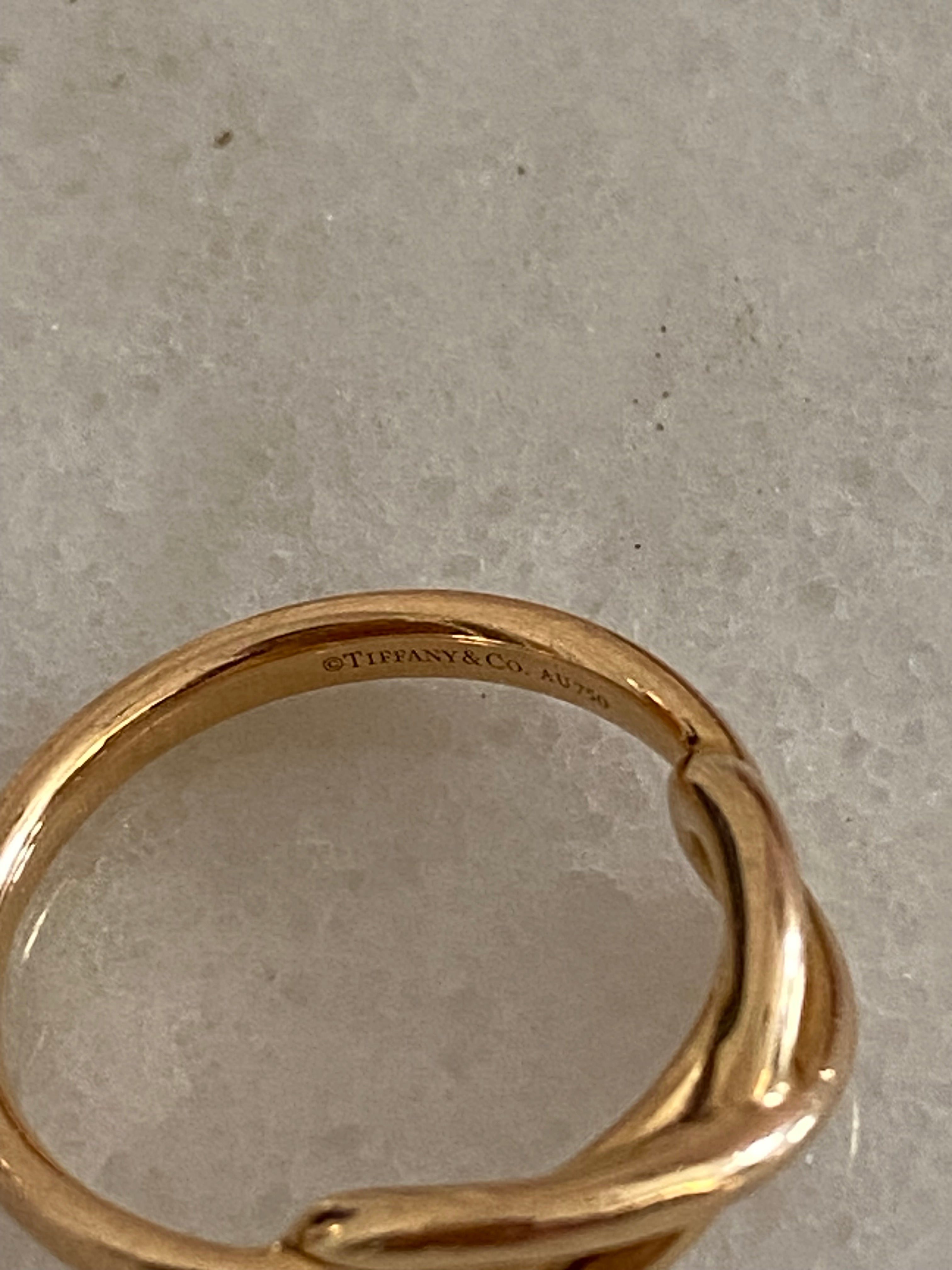 Tiffany & Co 18K Yellow Gold Infinity Ring 54