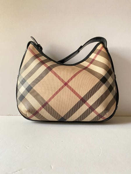 Burberry Nova Check Black Hobo Bag