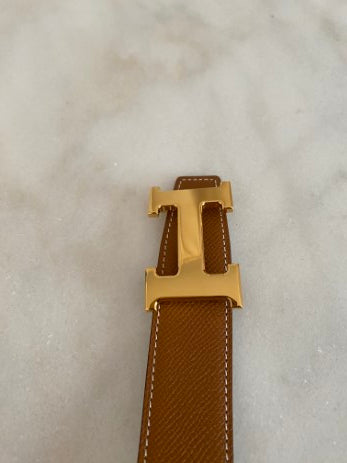 Hermes Bicolor Reversible 32mm Buckle H Logo Belt