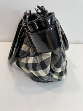 Burberry Black Beat Check Nylon Shoulder Bag