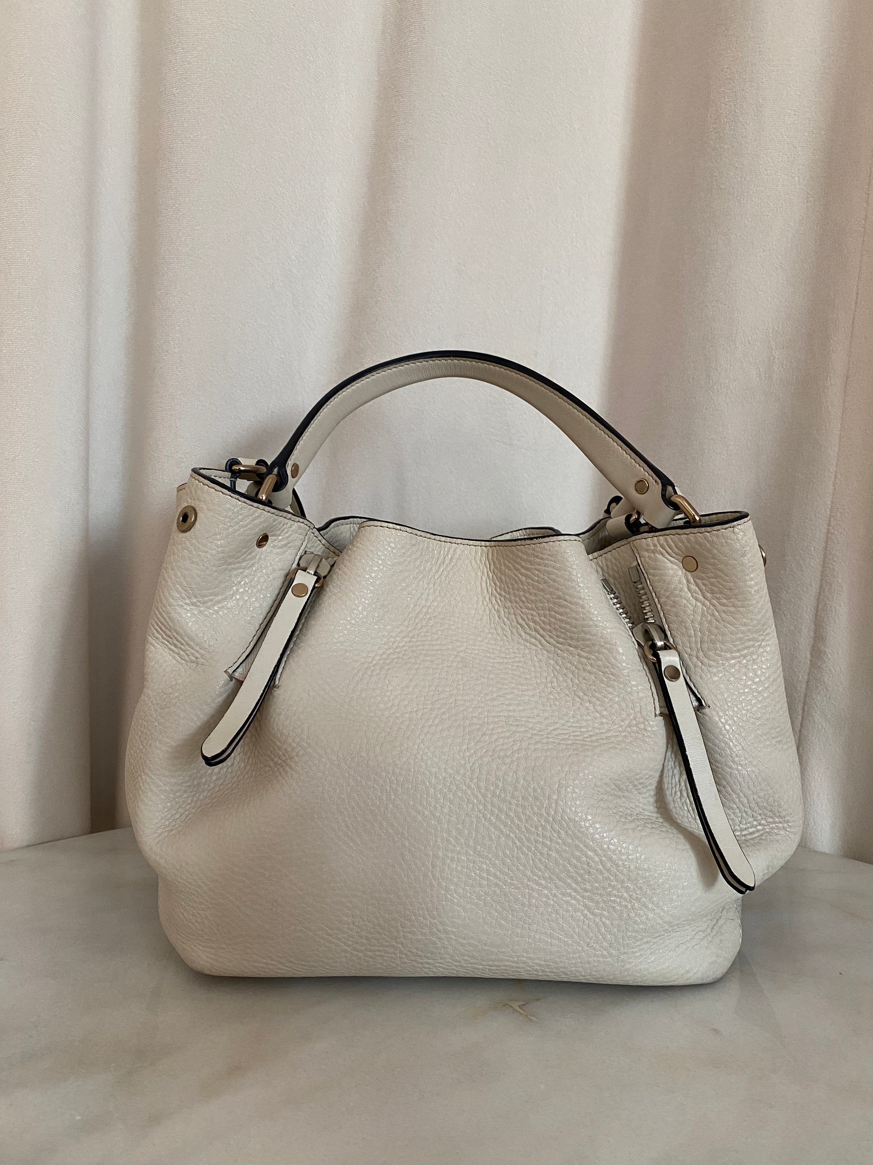 Burberry Off White House Check Brit Maidstone Shoulder Bag