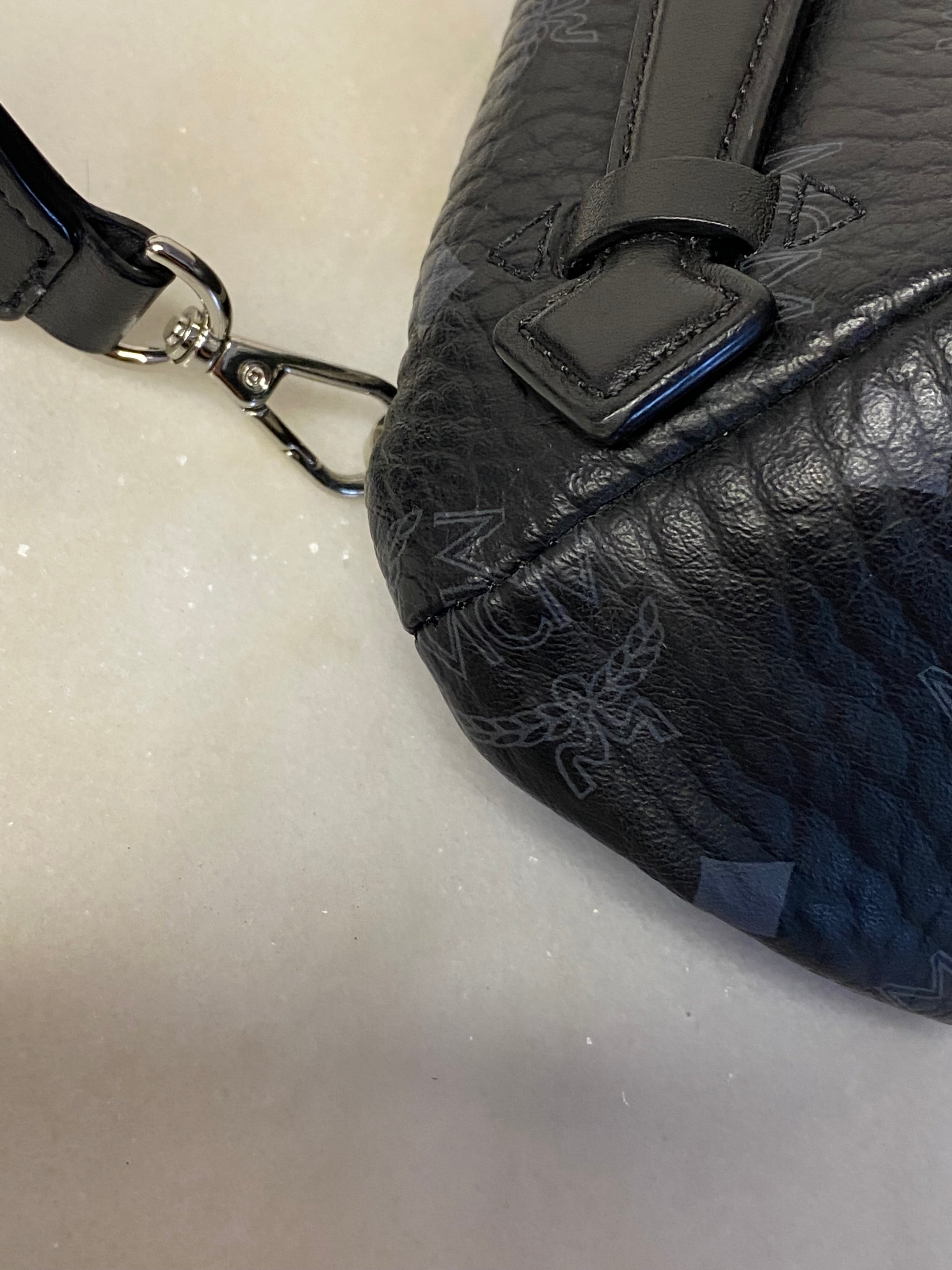 MCM Black Monogram Waist Bag