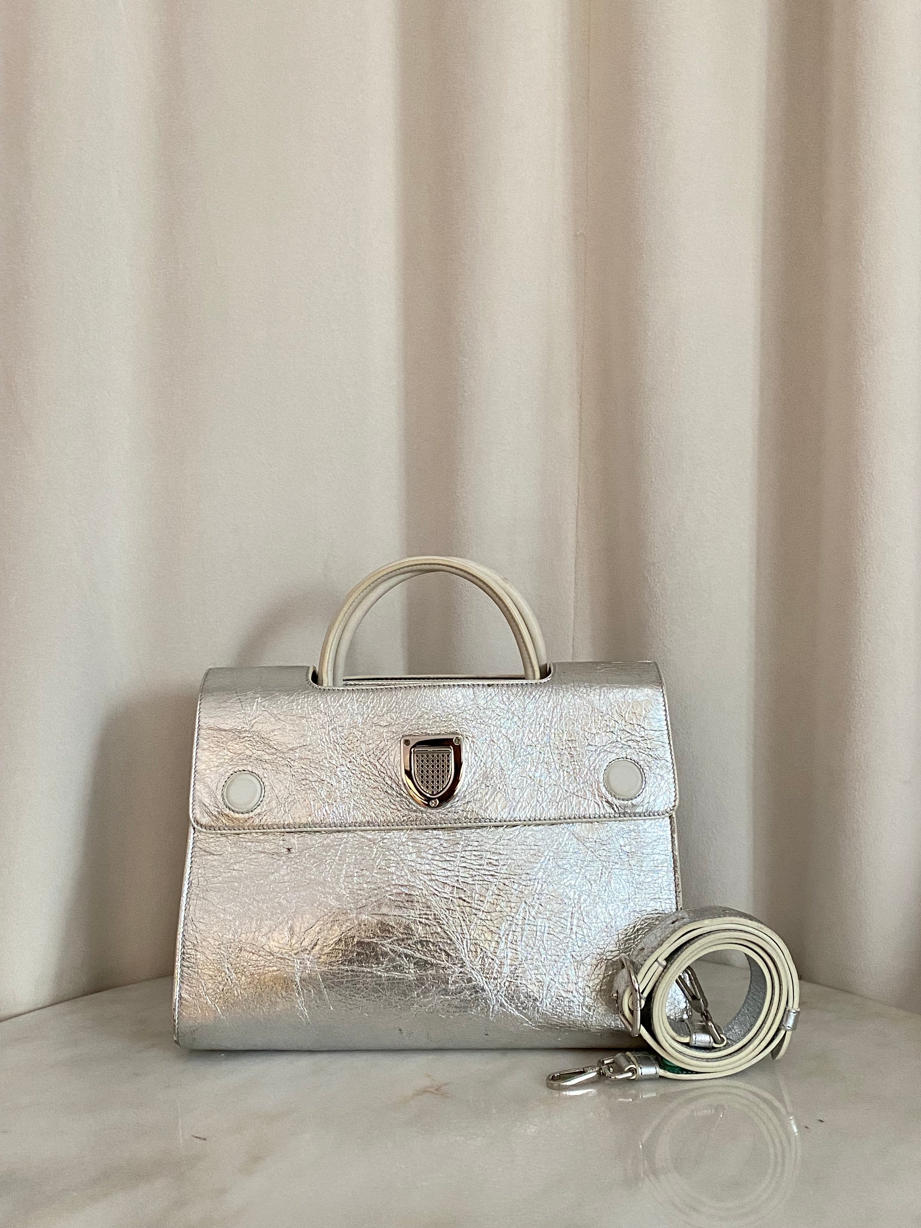 Christian Dior Silver Diorever Tote Bag