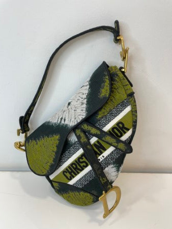 Christian Dior Green Saddle Medium Shoulder Bag