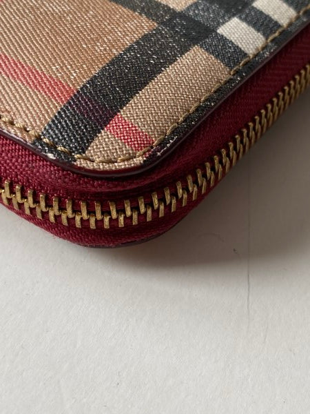 Burberry Dark Red House Check Long Wallet