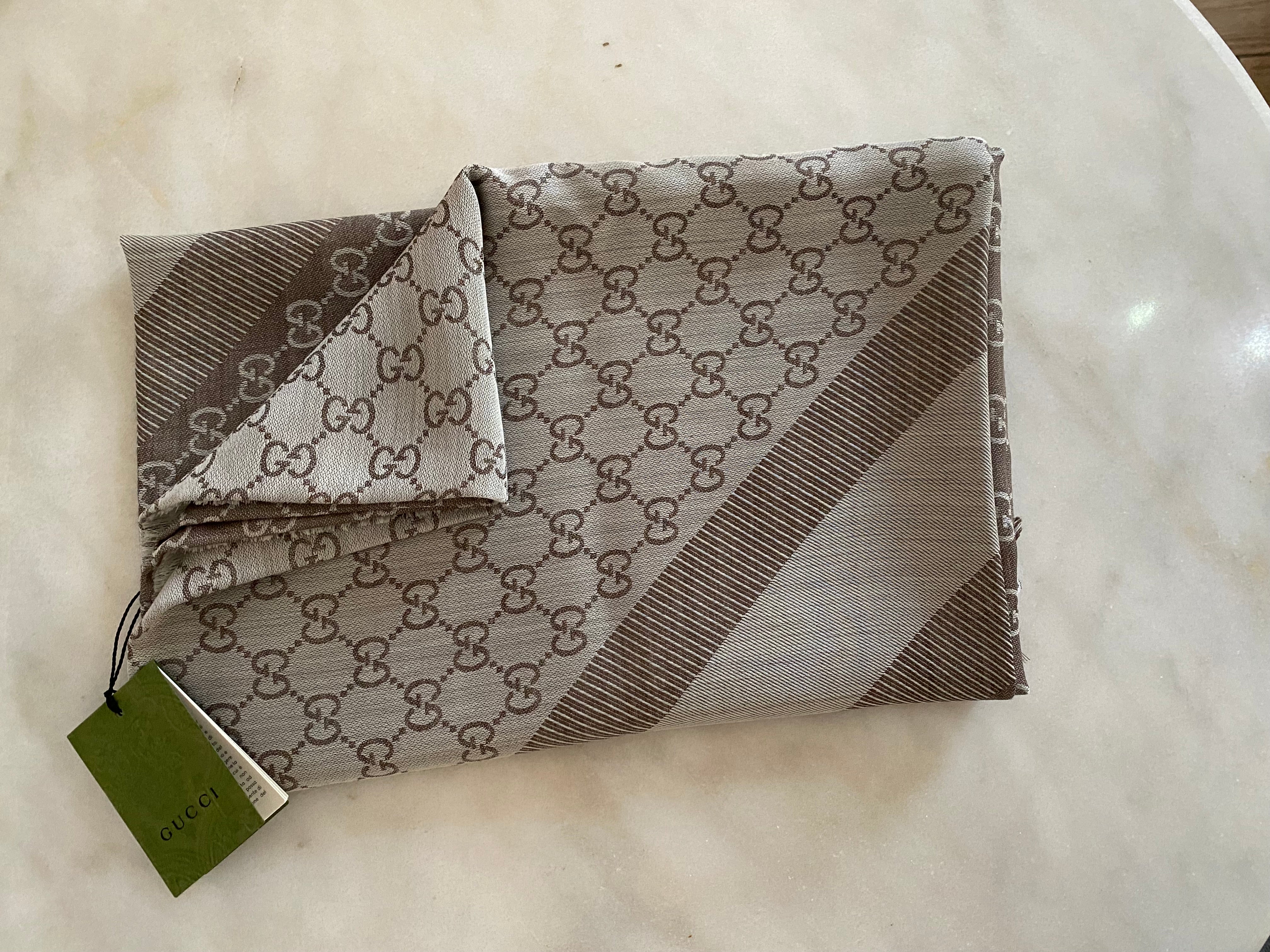 Gucci Light Brown GG Scarf