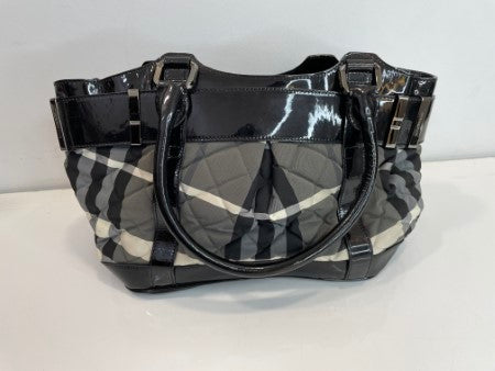 Burberry Black Beat Check Nylon Shoulder Bag