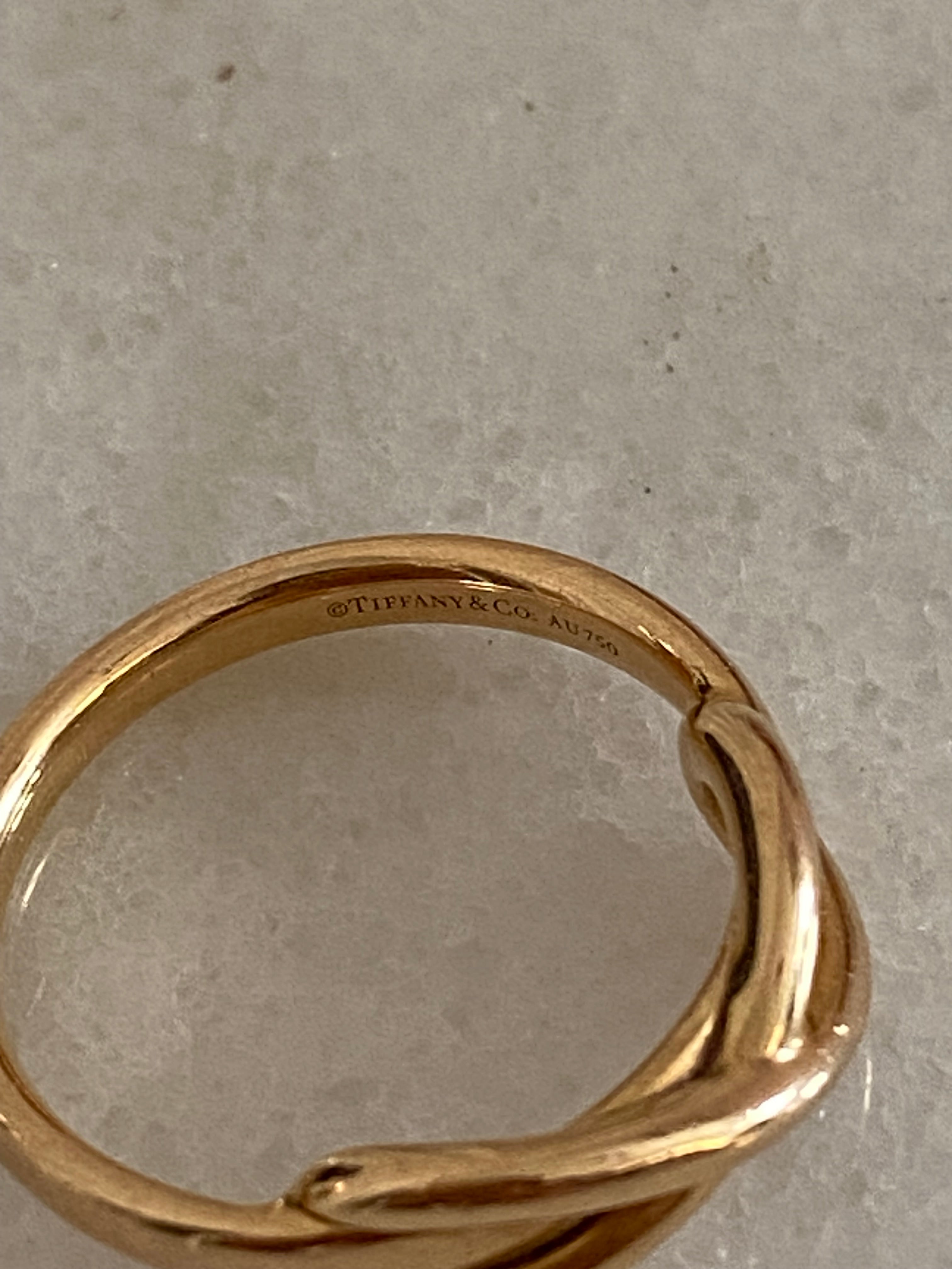 Tiffany & Co 18K Yellow Gold Infinity Ring 54