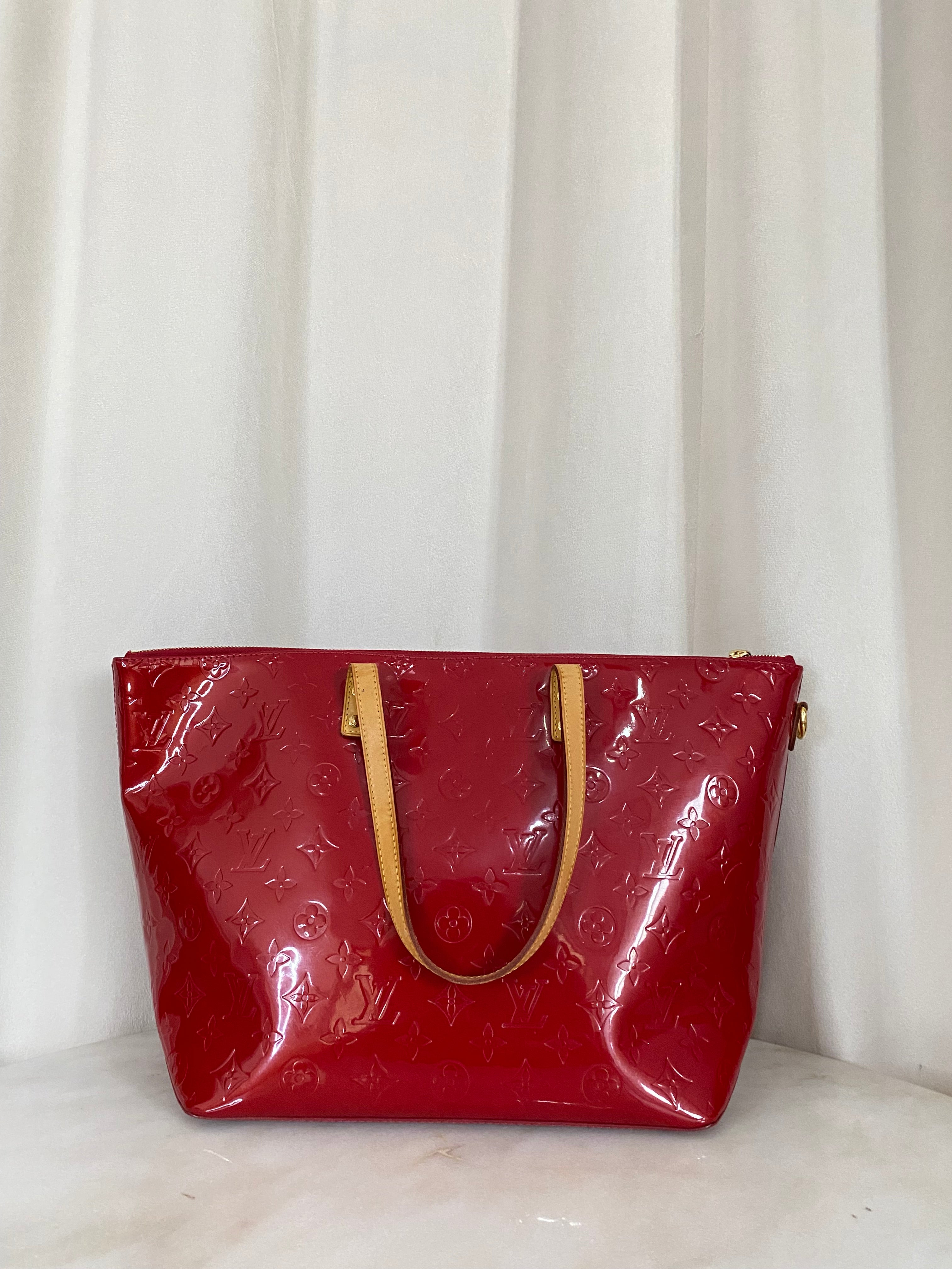 Louis Vuitton Red Monogram Vernis Bellevue GM Bag