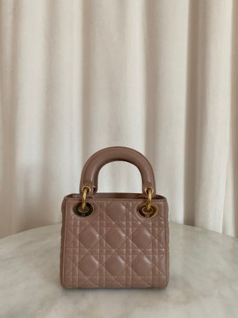 Christian Dior Beige Mini Lady Dior Bag