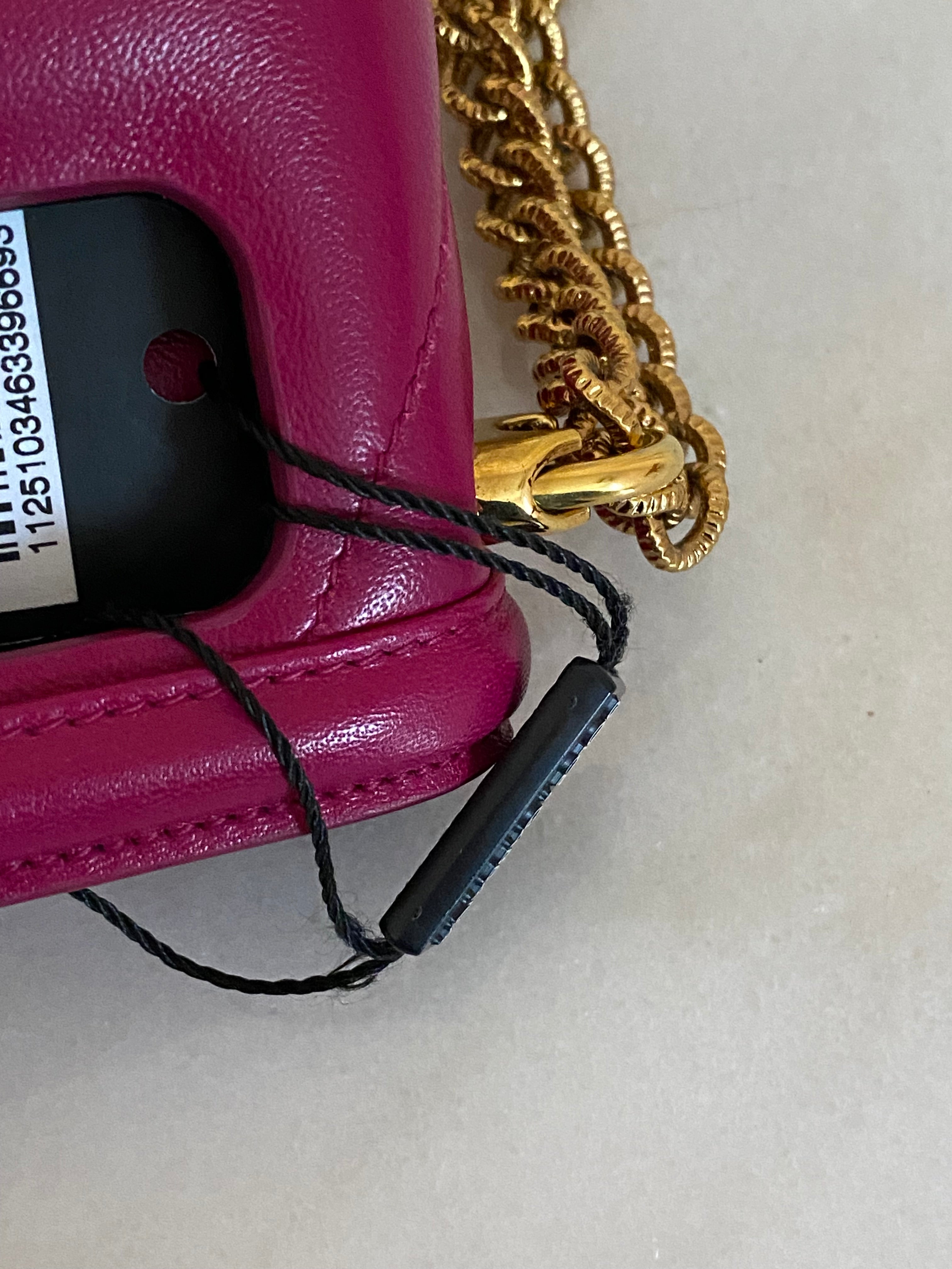 Dolce & Gabbana Fuchsia Devotion Phone Bag W/ Chain