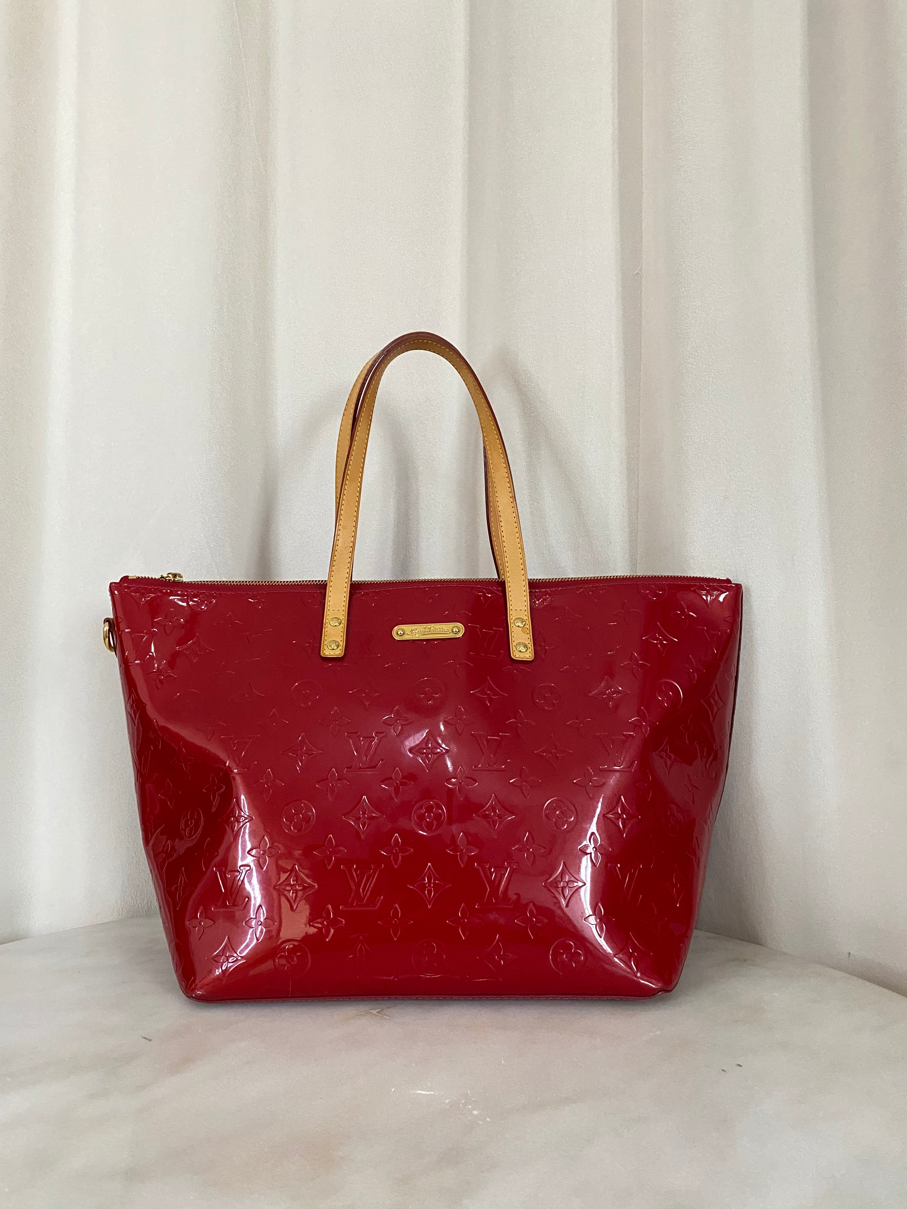 Louis Vuitton Red Monogram Vernis Bellevue GM Bag