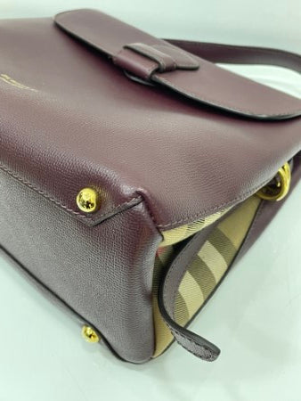 Burberry Burgundy House Check Camberley Bag