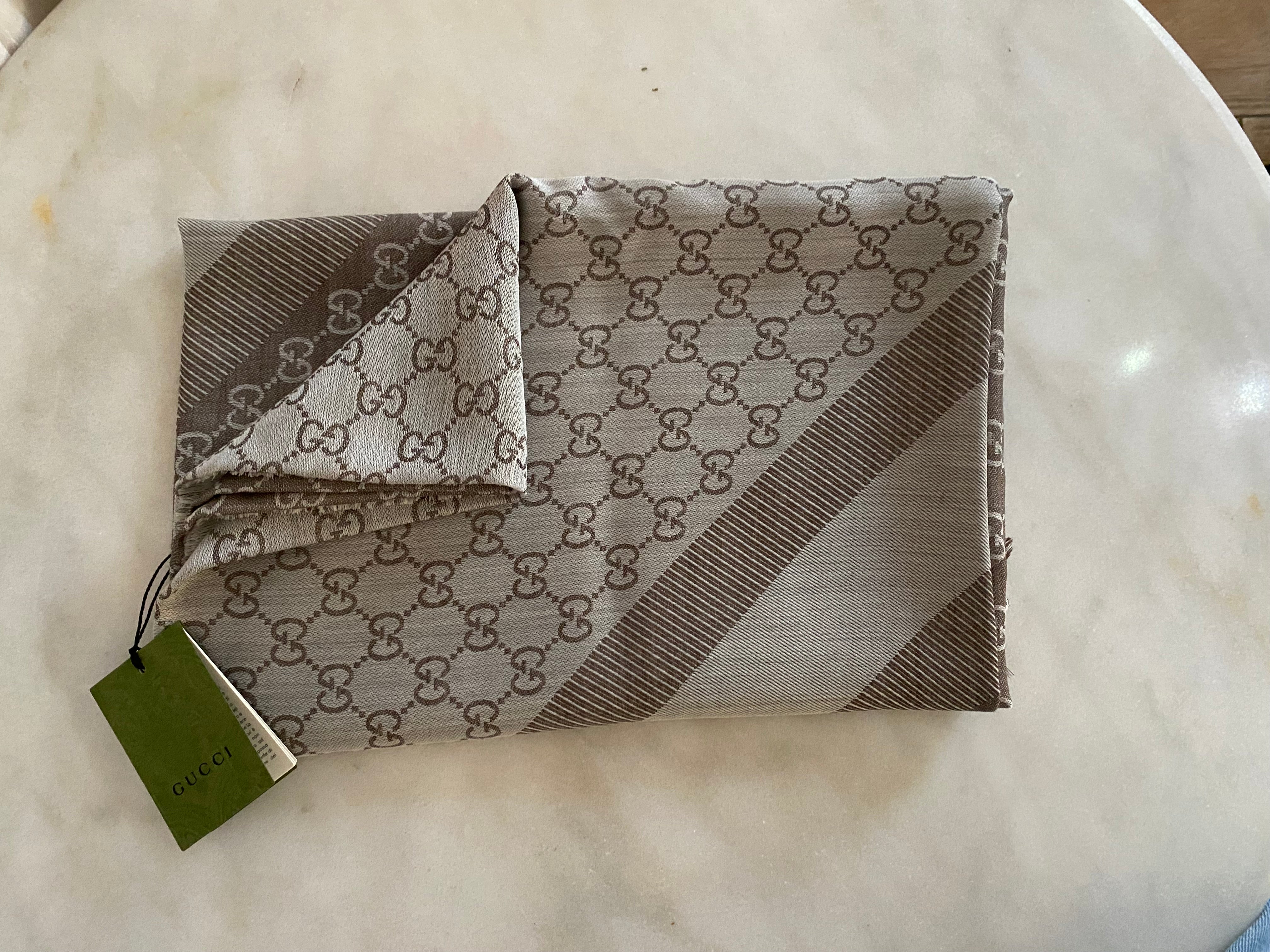 Gucci Light Brown GG Scarf