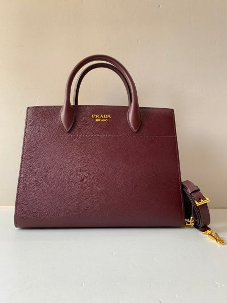 Prada Bicolor Cuic Bibliotheque Tote Bag