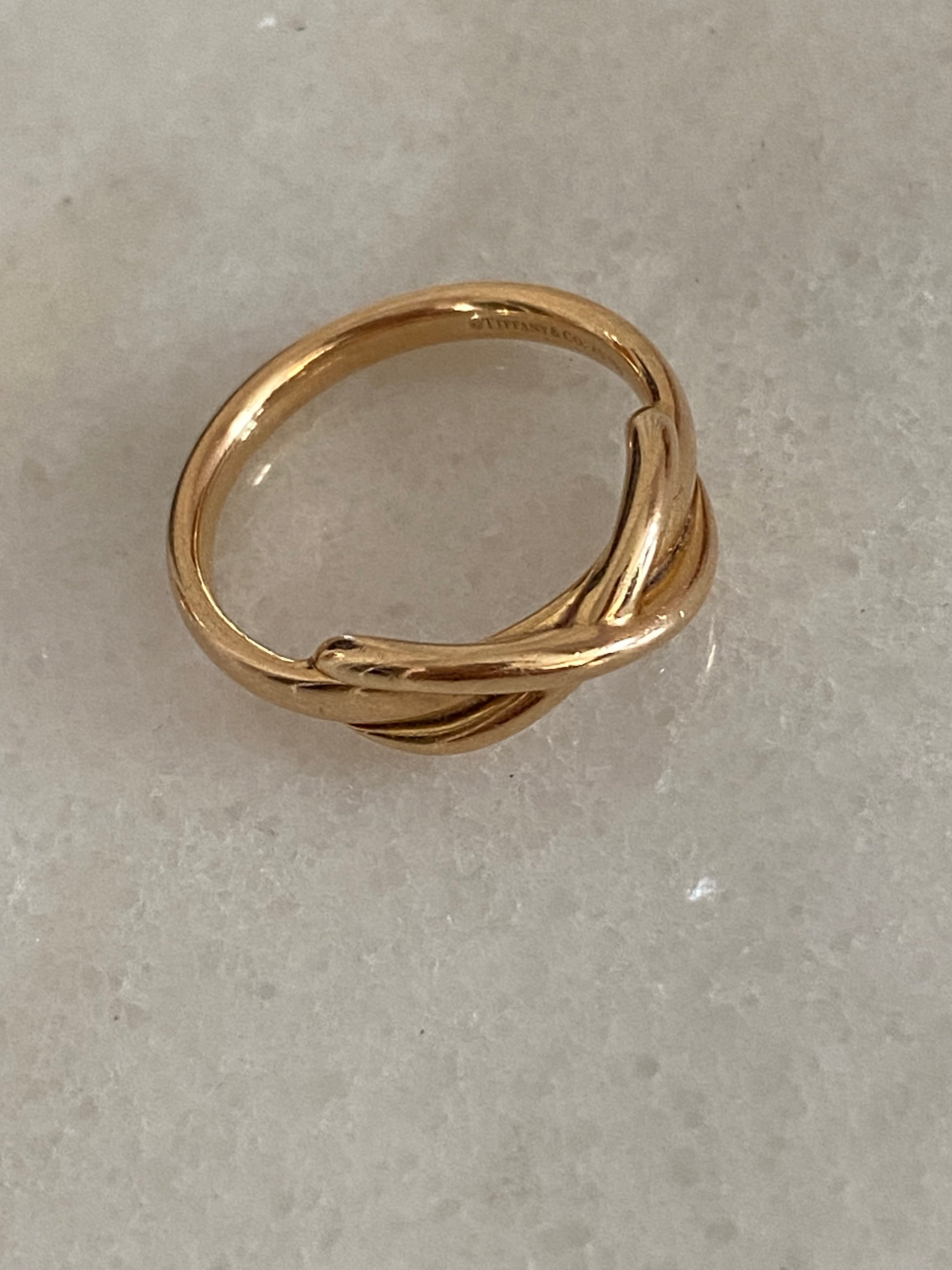 Tiffany & Co 18K Yellow Gold Infinity Ring 54