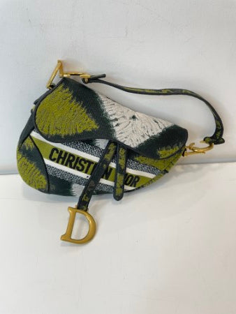 Christian Dior Green Saddle Medium Shoulder Bag